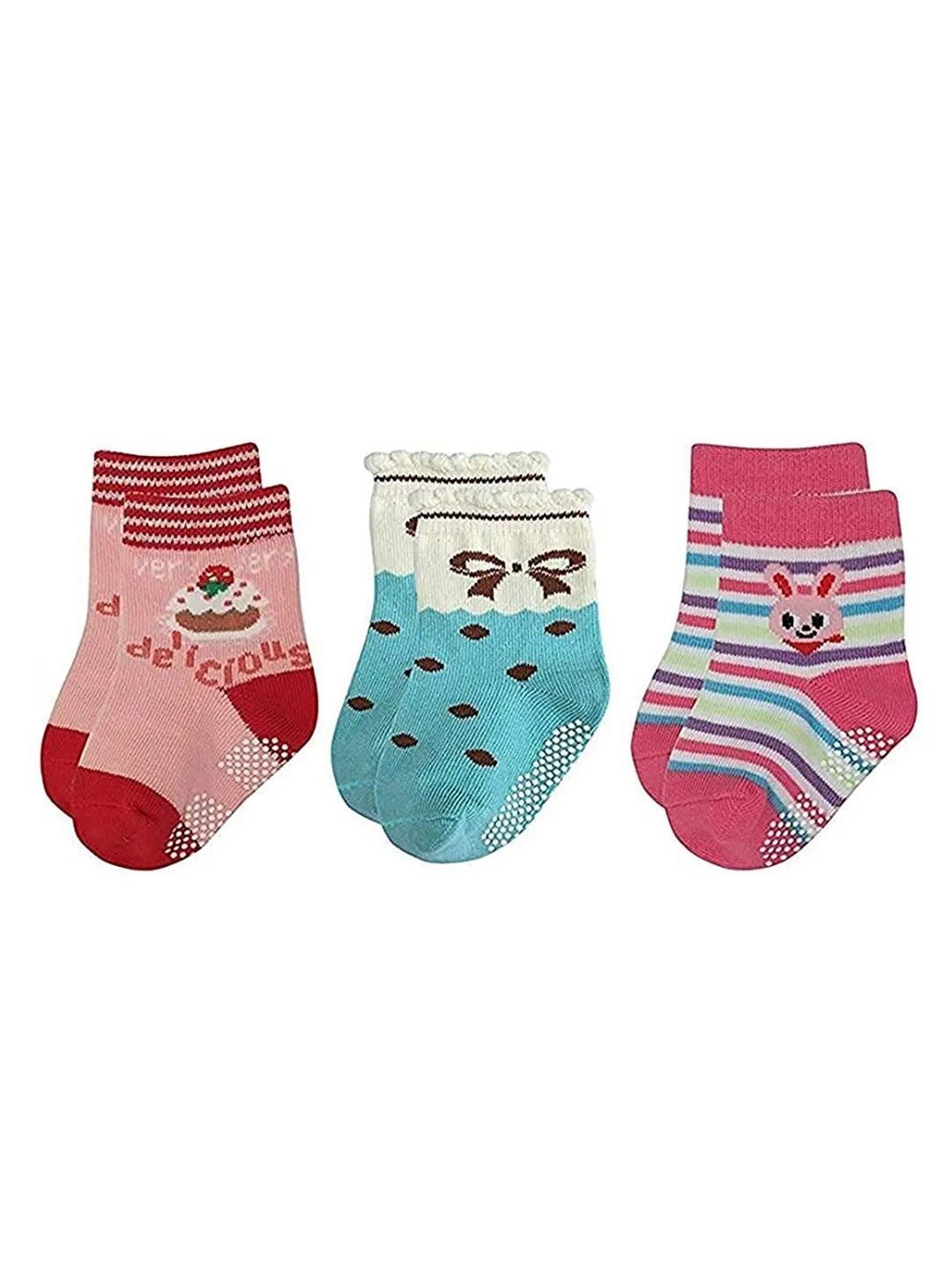 FOOTPRINT 3 Pairs Infant Kids Unisex Multi-Colored Ankle-Length Assorted Antiskid Cotton Socks, Red
FOOTPRINT 3 Pairs Infant Kids Unisex Multi-Colored Ankle-Length Assorted Antiskid Cotton Socks, Red