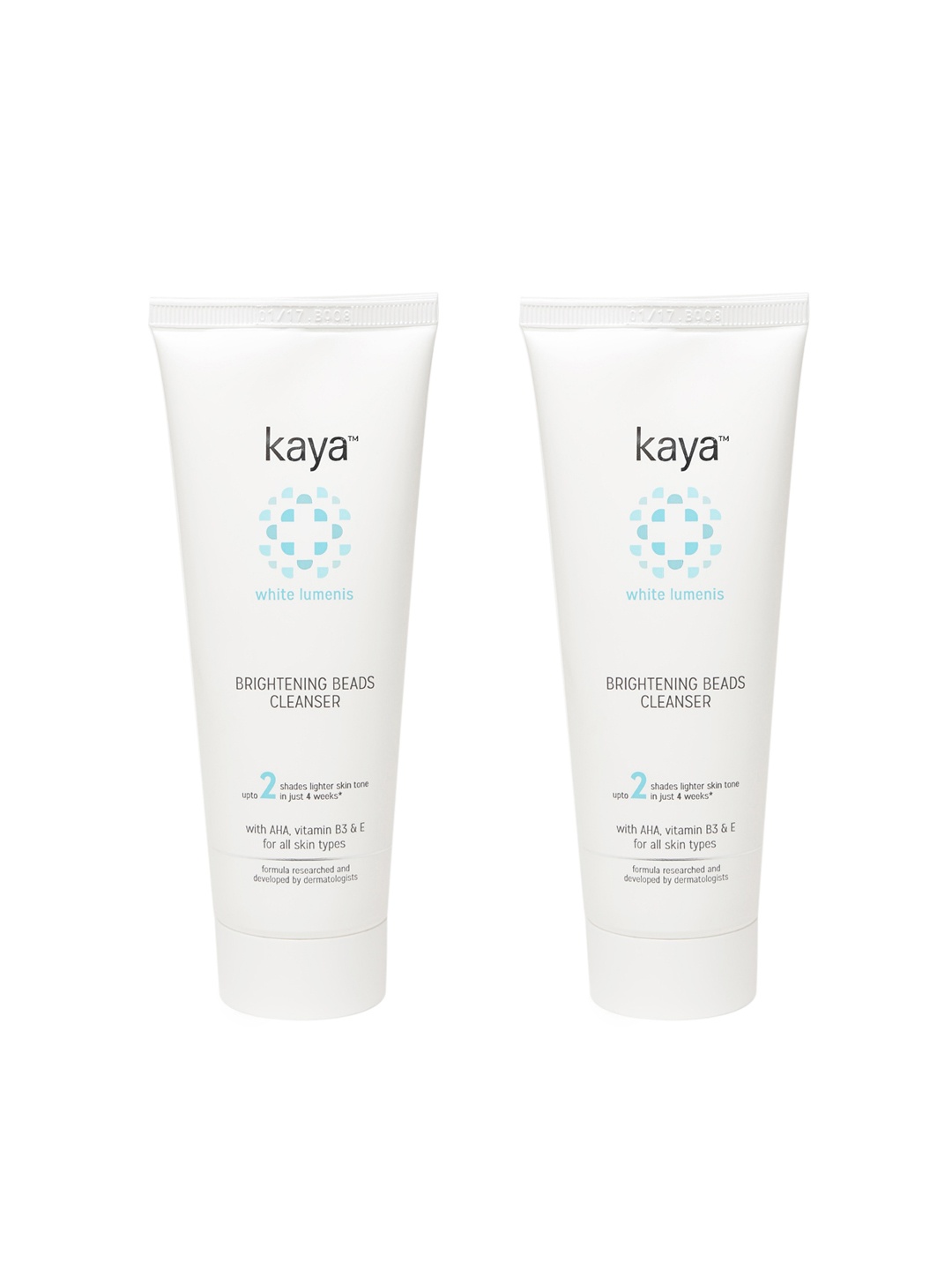 Kaya Set of 2 Brightening Beads Cleanser with AHA & Vit B3 for All Skin Types - 100ml each, White
Kaya Set of 2 Brightening Beads Cleanser with AHA & Vit B3 for All Skin Types - 100ml each, White