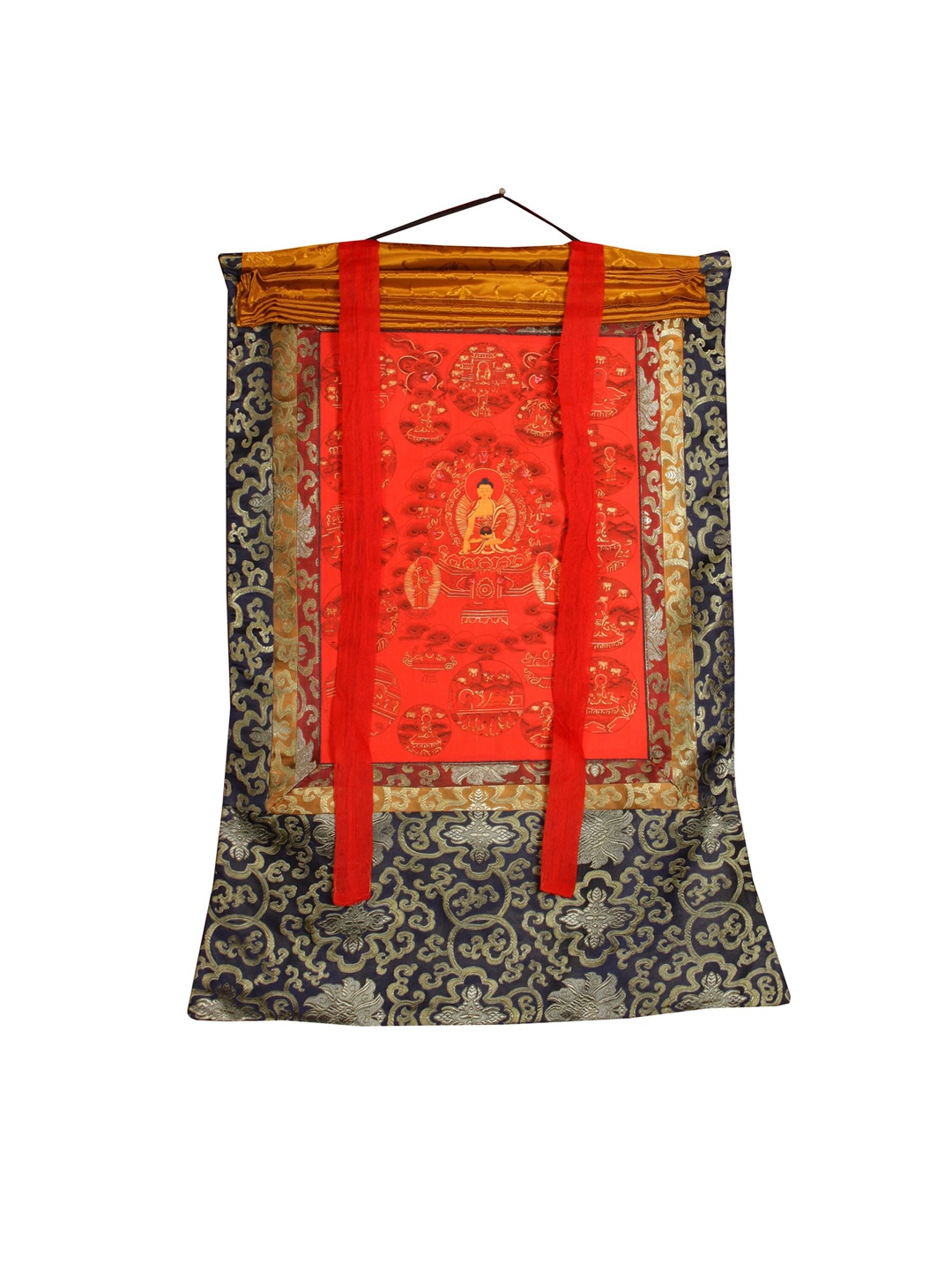 Exotic India Red Tibetan Buddhist Deity Buddha Shakyamuni Seated on the Six-Ornament Throne of Enlightenment Painting Wall Art
Exotic India Red Tibetan Buddhist Deity Buddha Shakyamuni Seated on the Six-Ornament Throne of Enlightenment Painting Wall Art
