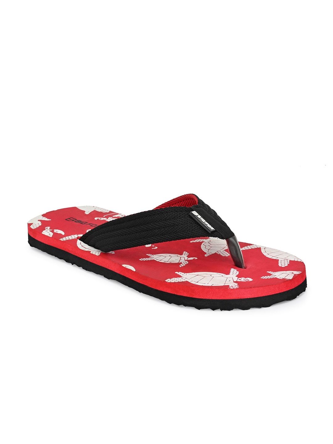 Big Fox Men Red & White Printed Thong Flip-Flops
