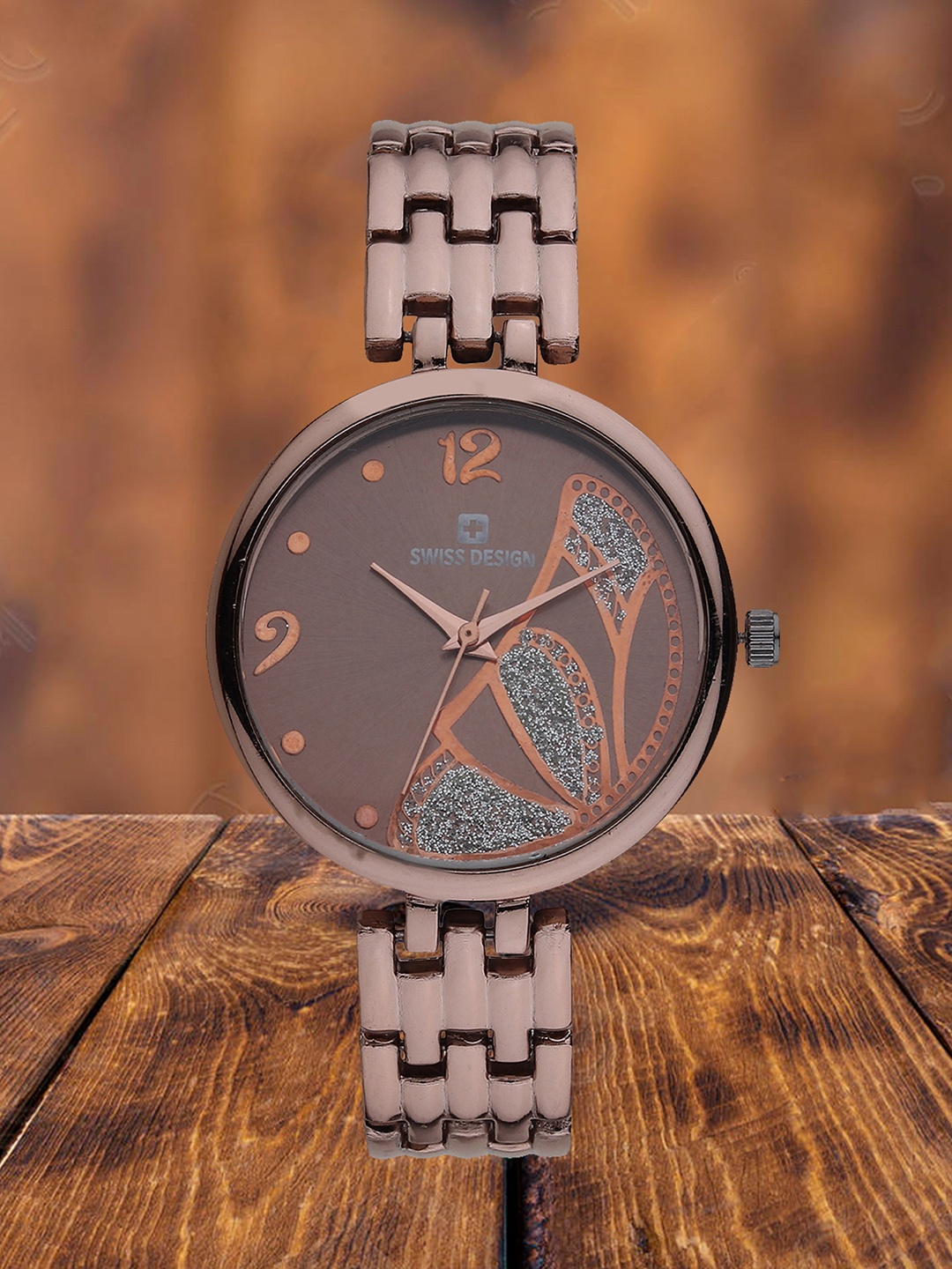 Swiss Design Women Embellished Dial & Bracelet Style Straps Analogue Watch SDWT-003-CP, Copper
Swiss Design Women Embellished Dial & Bracelet Style Straps Analogue Watch SDWT-003-CP, Copper