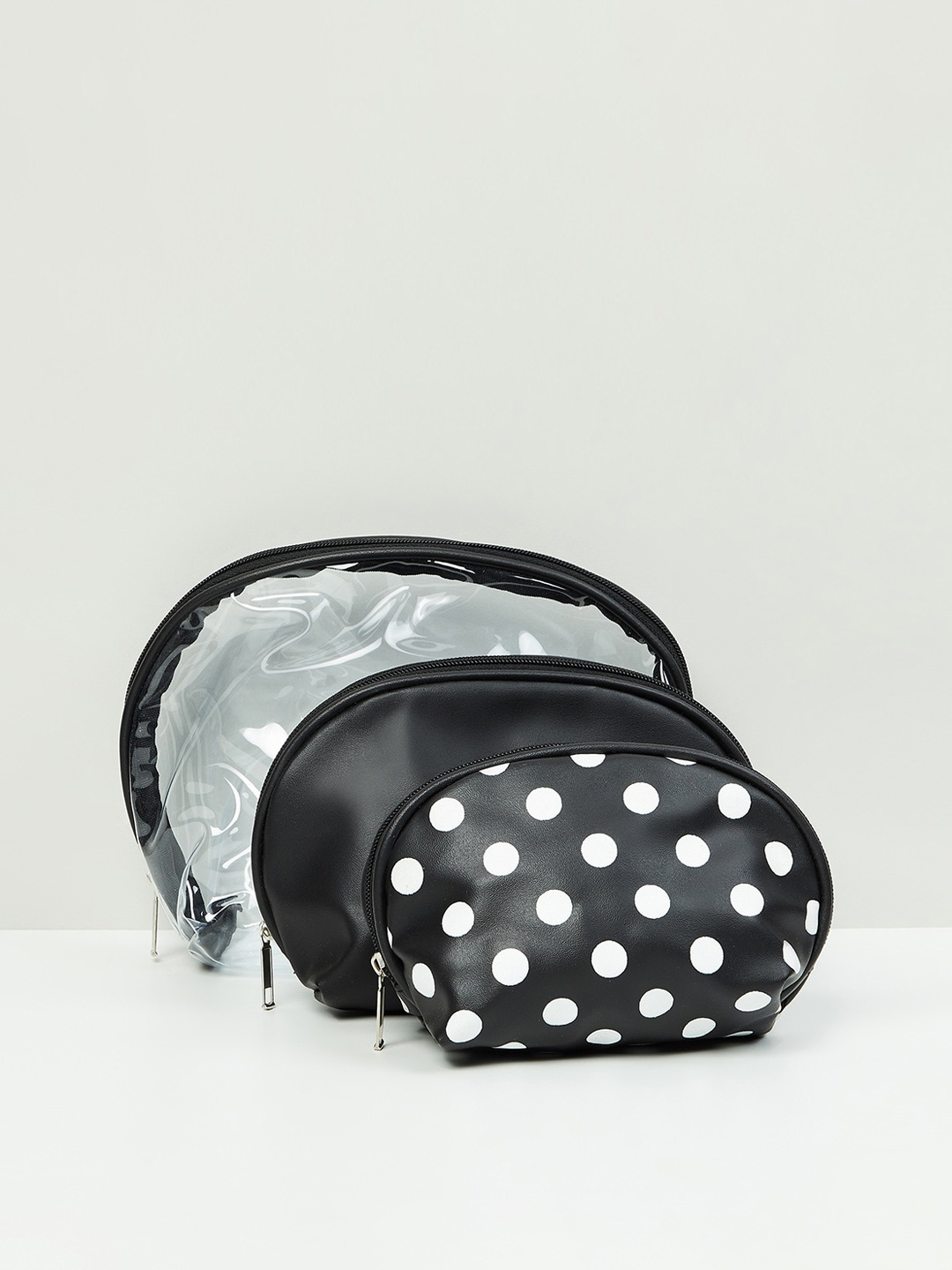 max Women Printed Pouch - Pack of 3, Black