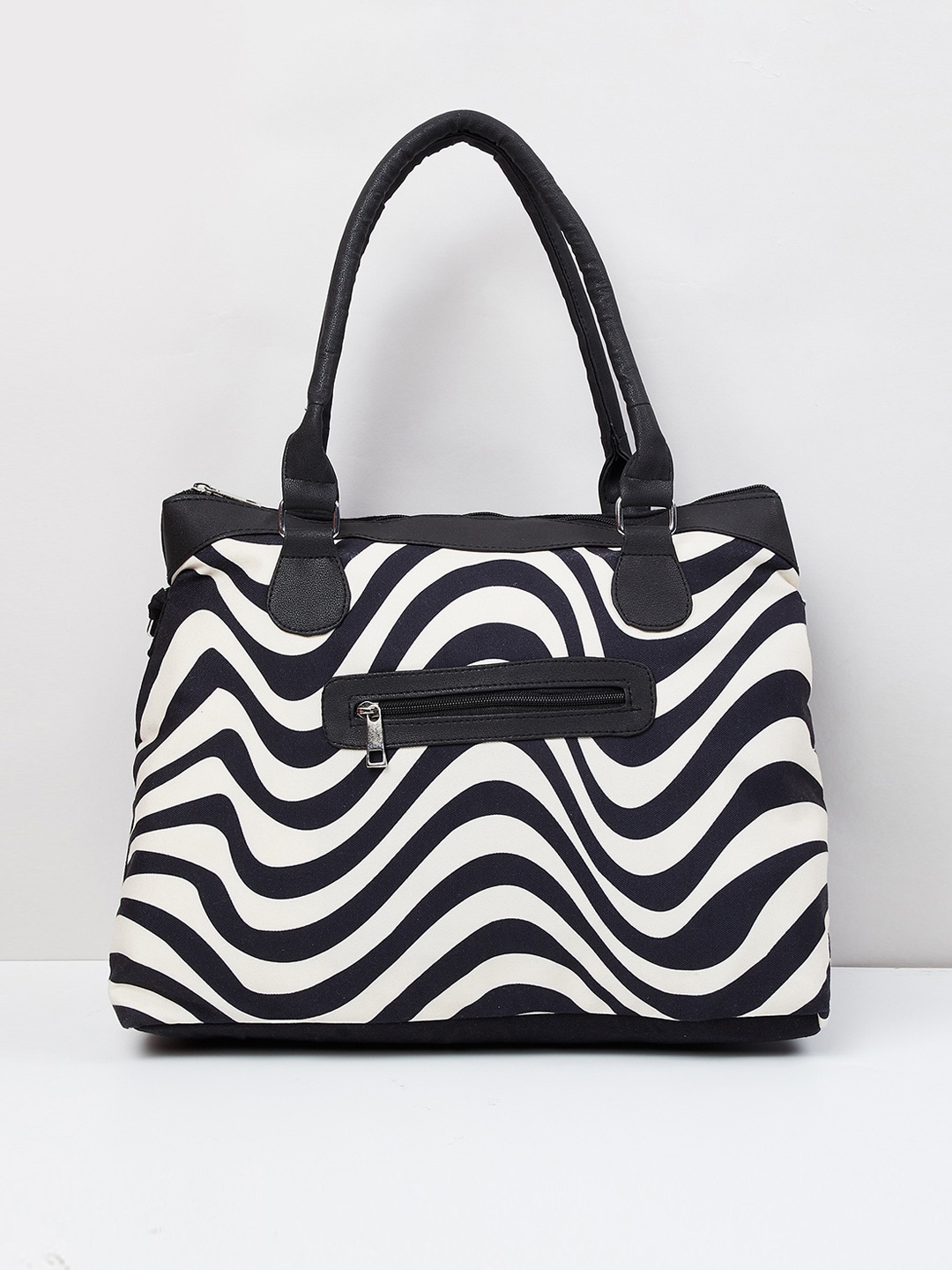 max Women Striped Weekender Bag, Black