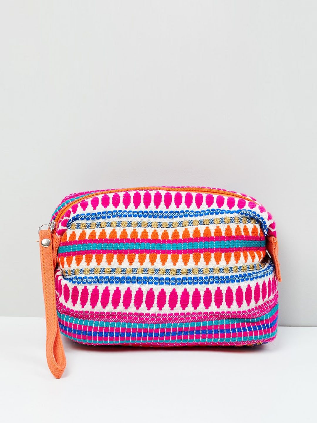 max Women Woven Zip-Closure Pouch, Multi