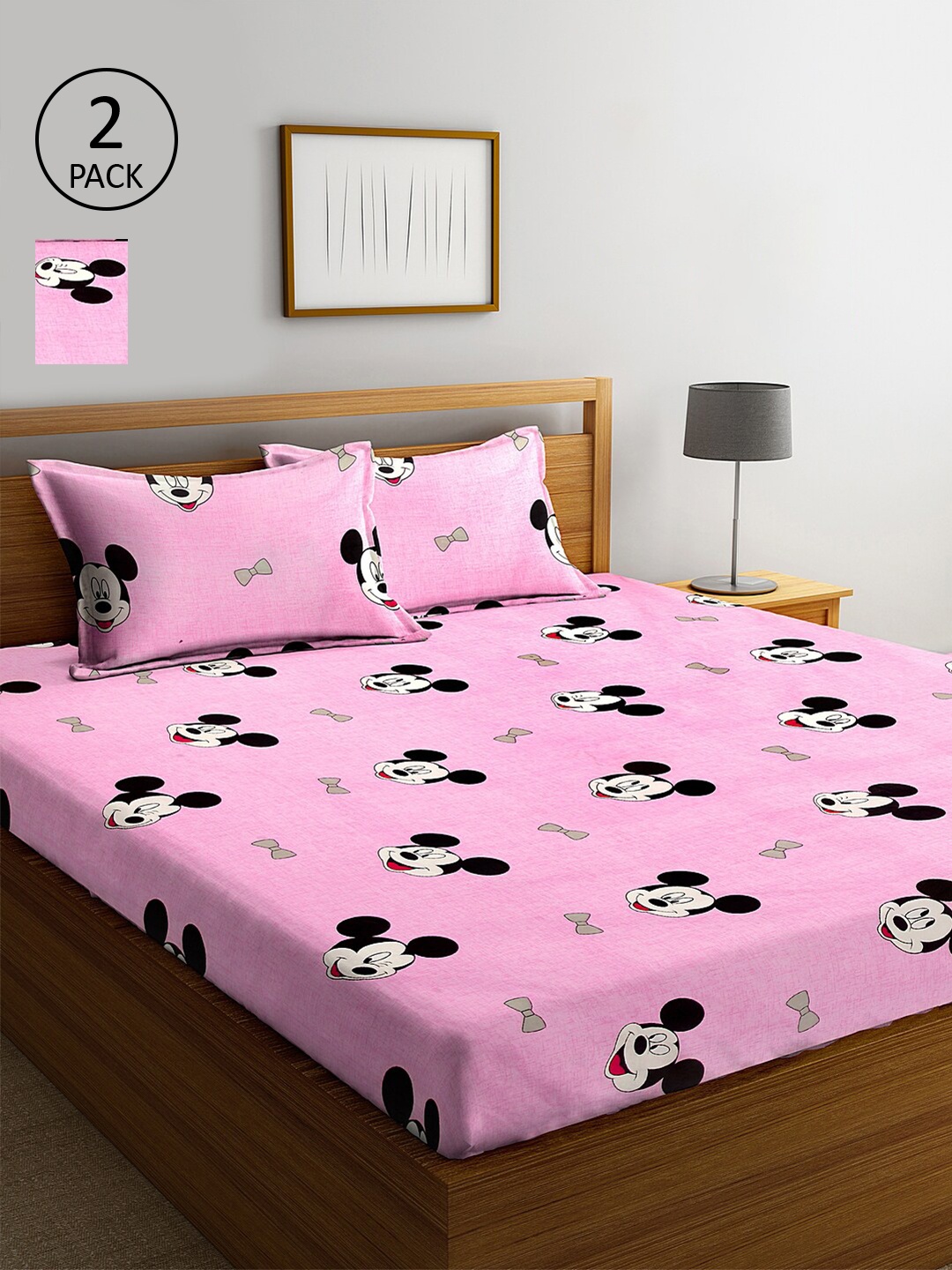 KLOTTHE Cartoon Characters Printed 300 TC Fitted Double Bed Sheet with 2 Pillow Covers, Pink
KLOTTHE Cartoon Characters Printed 300 TC Fitted Double Bed Sheet with 2 Pillow Covers, Pink