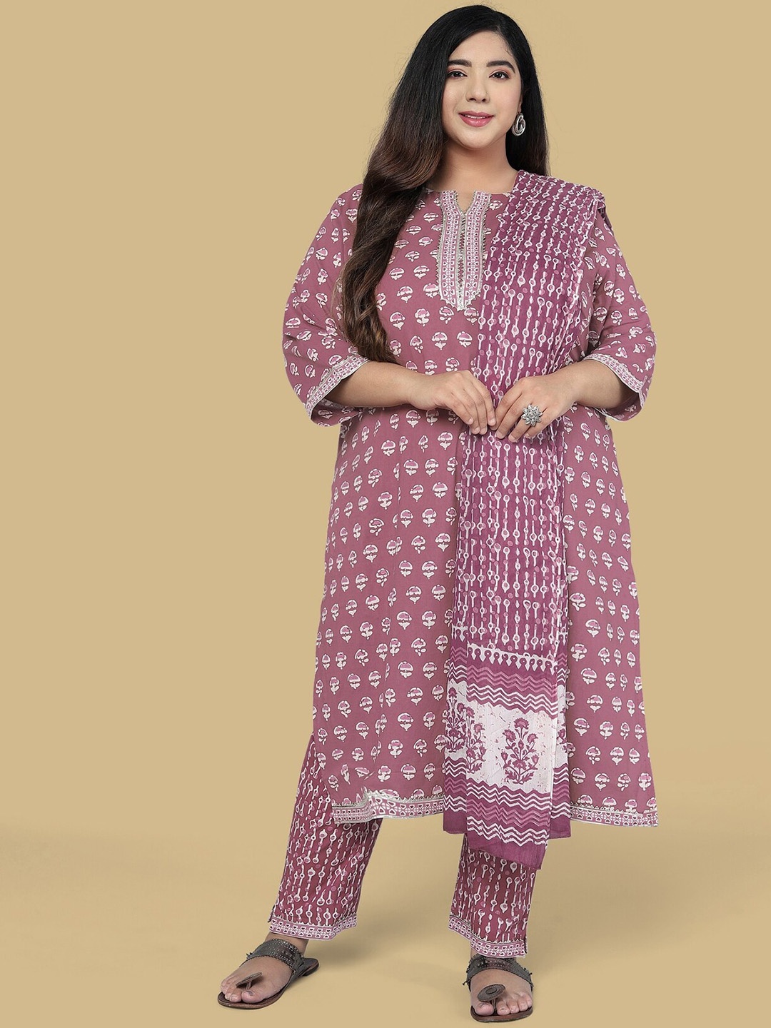 MIRCHI FASHION Women Ethnic Motifs Printed Pure Cotton Kurta with Trouser & With Dupatta, Pink
MIRCHI FASHION Women Ethnic Motifs Printed Pure Cotton Kurta with Trouser & With Dupatta, Pink