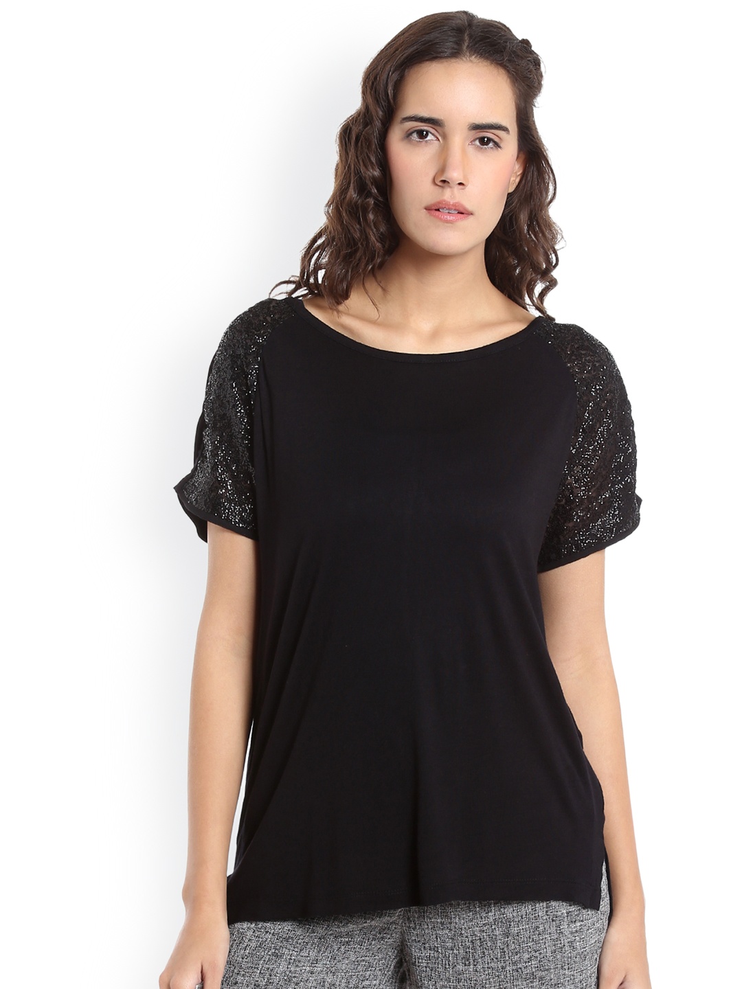 Vero Moda Women Black Solid Top