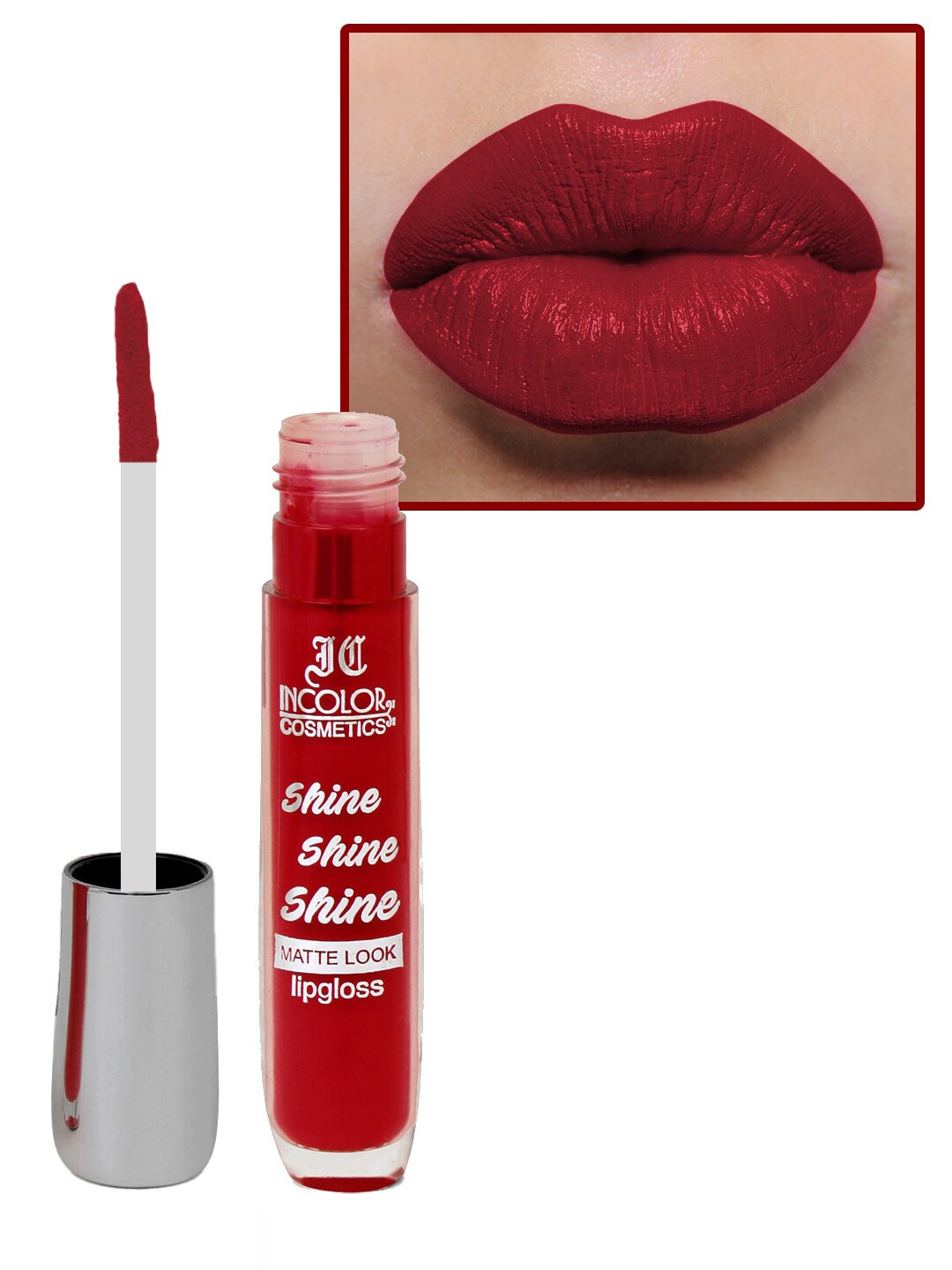 INCOLOR Shine Shine Shine Long-Wearing Lightweight Matte Look Lip Gloss 8ml - Shade 04, Red
INCOLOR Shine Shine Shine Long-Wearing Lightweight Matte Look Lip Gloss 8ml - Shade 04, Red