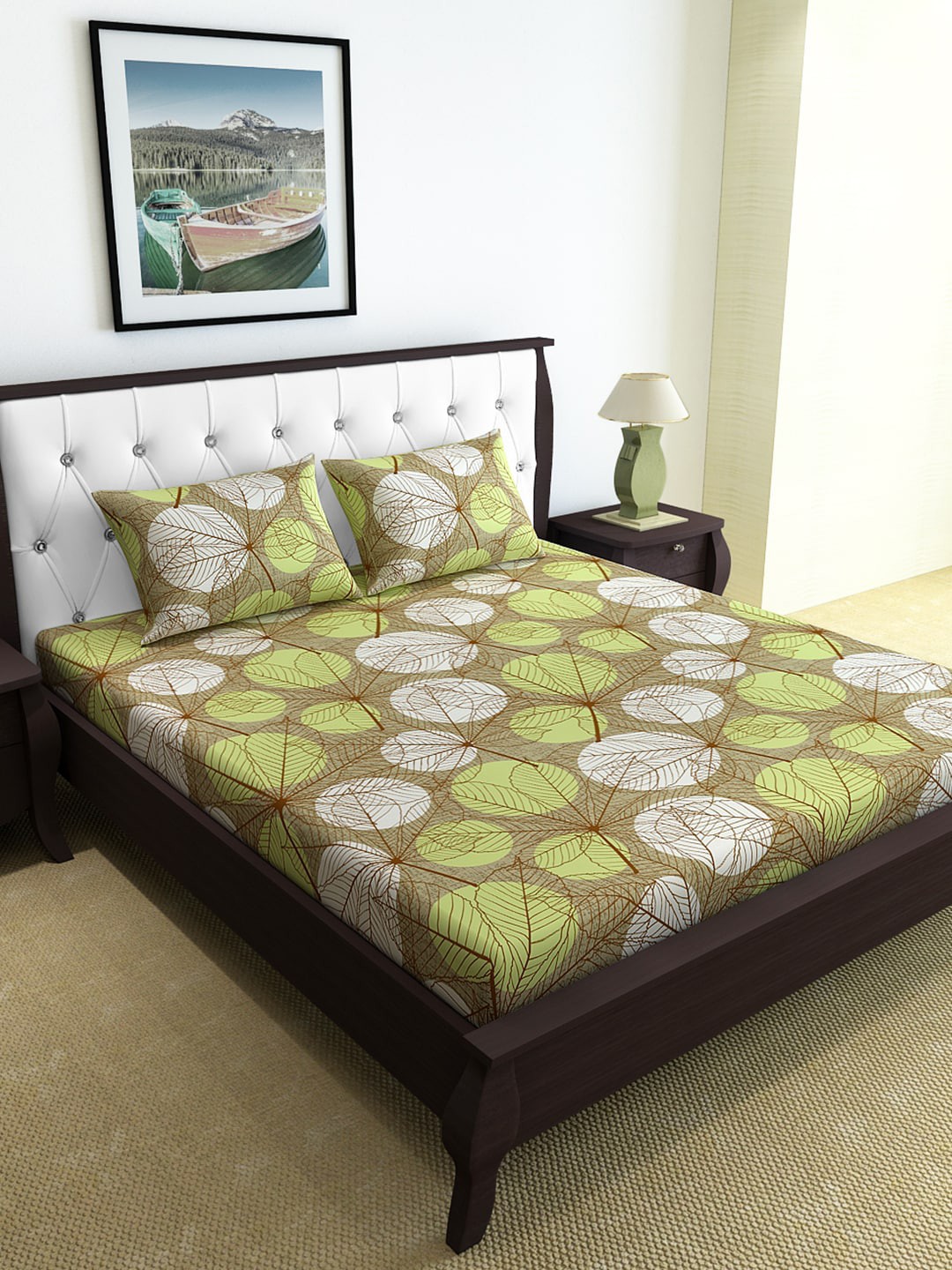 Divine Casa Brown & Green Floral 144 TC Pack Of 2 Queen Bedsheet with 4 Pillow Covers
Divine Casa Brown & Green Floral 144 TC Pack Of 2 Queen Bedsheet with 4 Pillow Covers