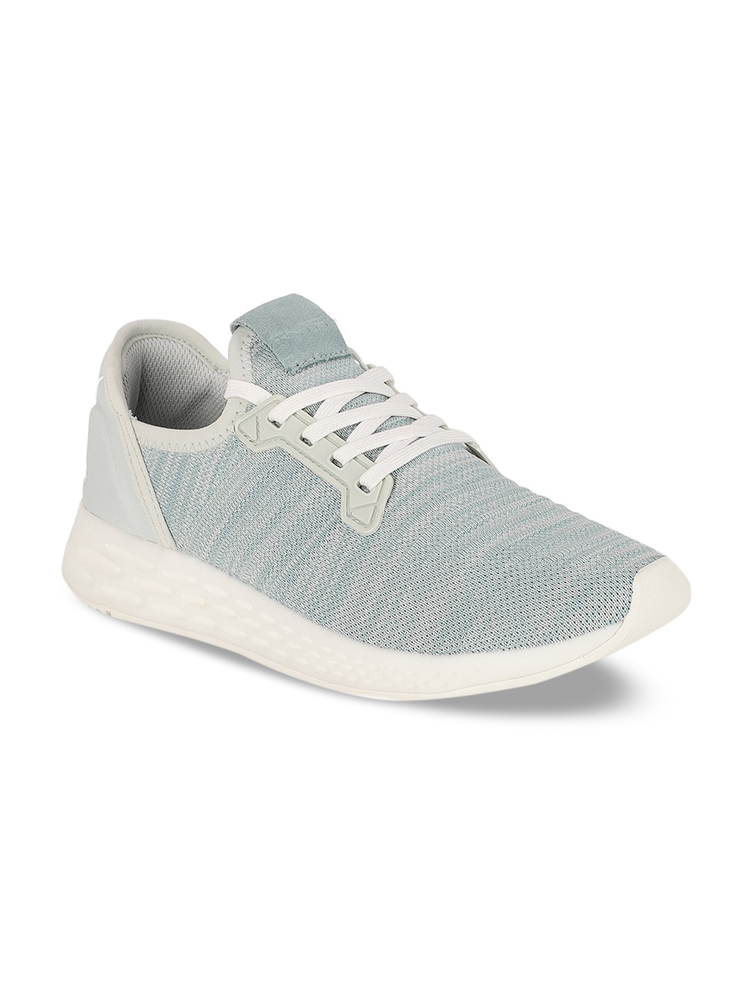 Anta Women Grey Woven Design Leather Sneakers