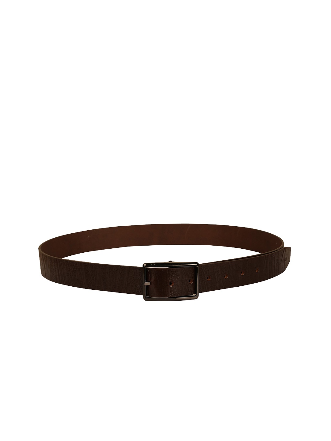 Calvadoss Men Brown Textured Leather Belt