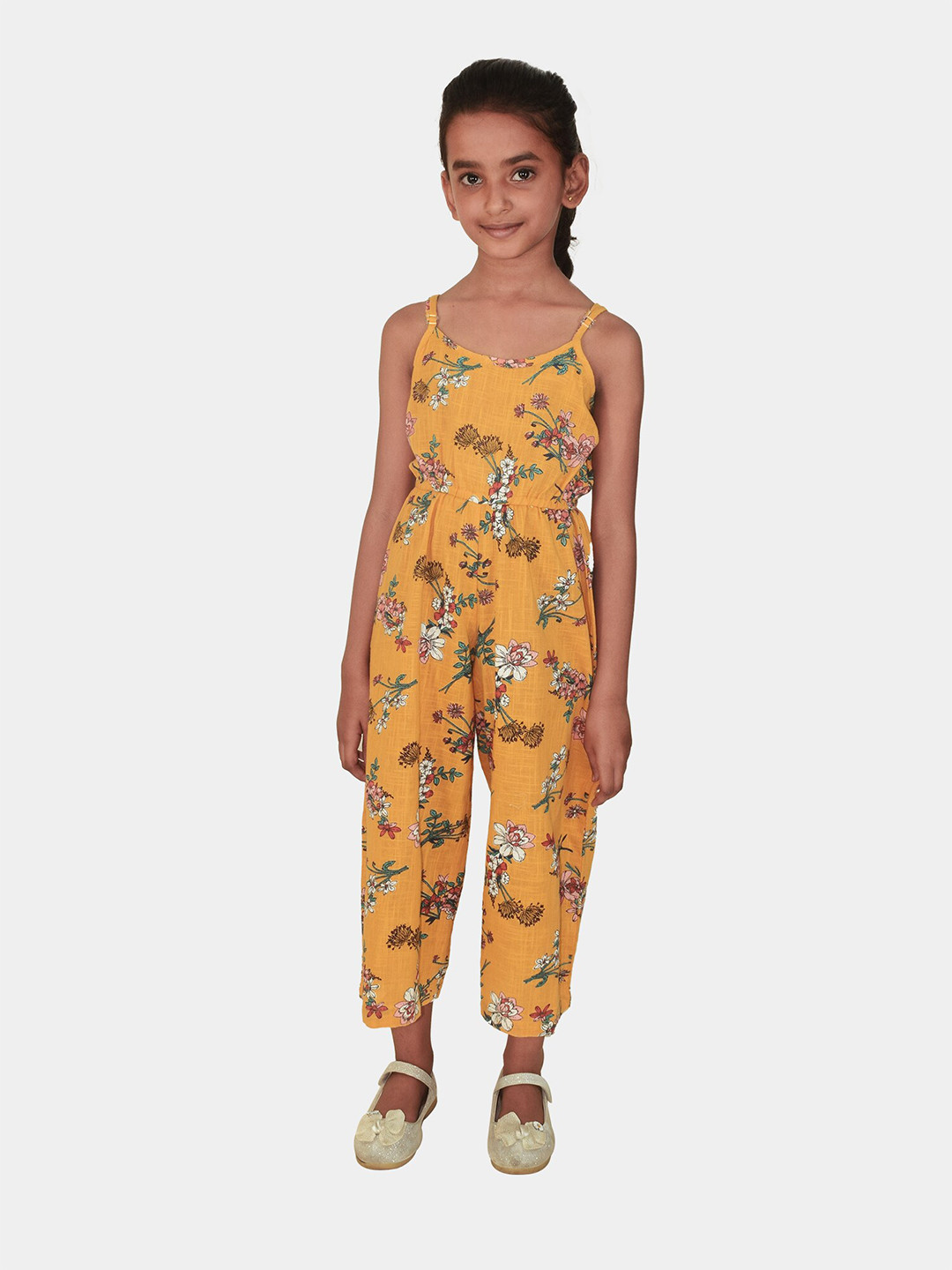 Blooming flowers Girls Yellow & Green Printed Culotte Jumpsuit
Blooming flowers Girls Yellow & Green Printed Culotte Jumpsuit