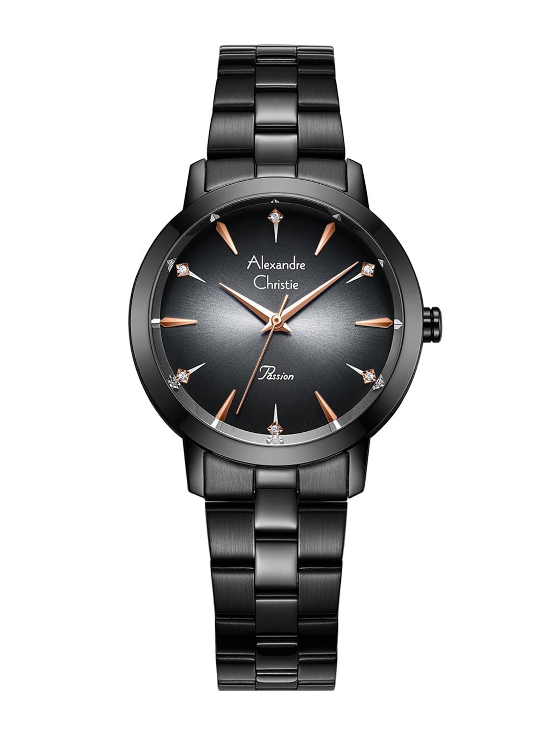 Alexandre Christie Women Rose Gold-Toned Dial & Black Stainless Steel Bracelet Style Straps Analogue Watch
Alexandre Christie Women Rose Gold-Toned Dial & Black Stainless Steel Bracelet Style Straps Analogue Watch