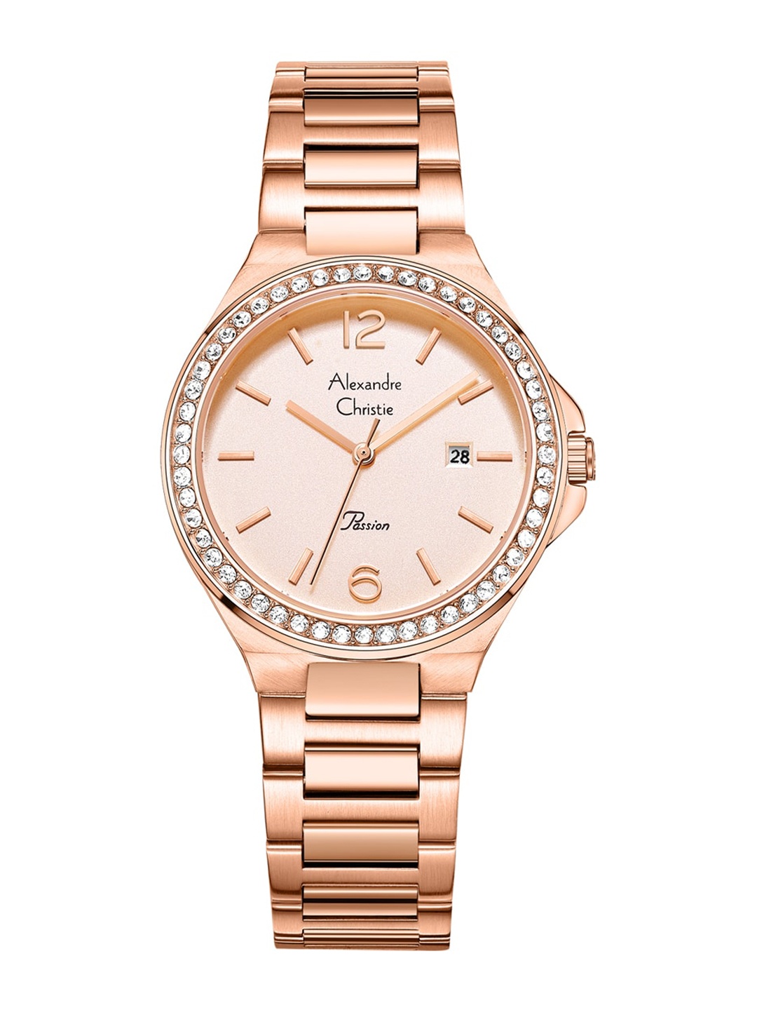 Alexandre Christie Women Embellished Stainless Steel Straps Analogue Watch, Rose gold
Alexandre Christie Women Embellished Stainless Steel Straps Analogue Watch, Rose gold