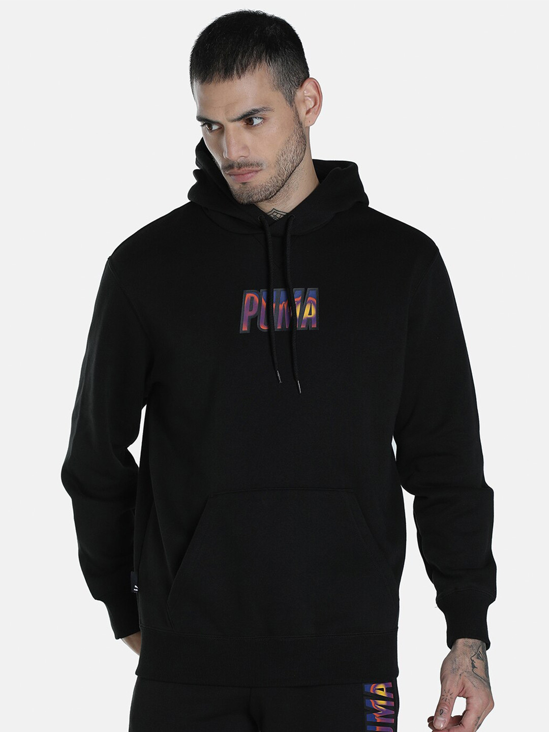 Puma Men Regular Fit Cotton Graphic Hoodie Sweatshirt, Black
Puma Men Regular Fit Cotton Graphic Hoodie Sweatshirt, Black