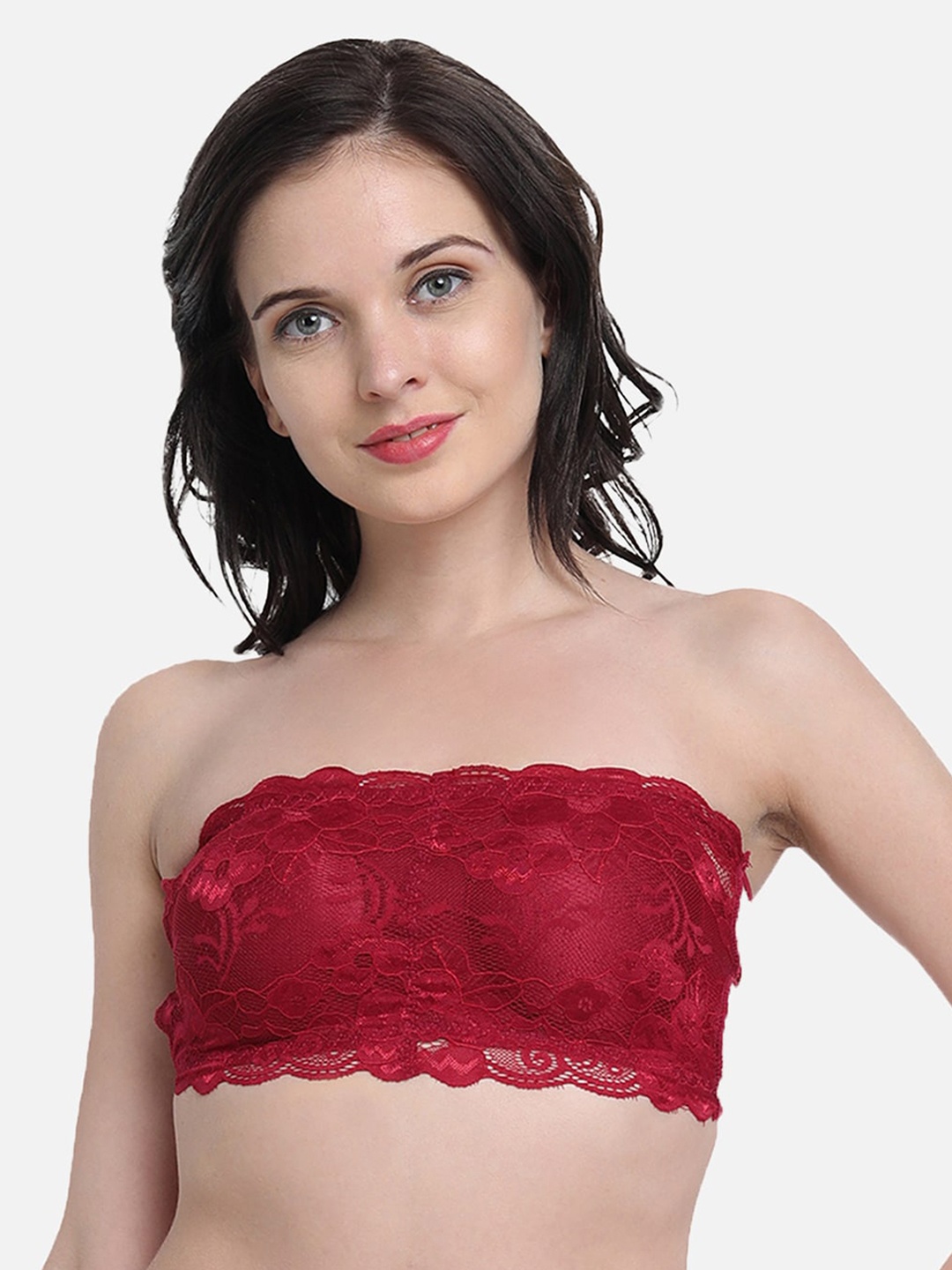 Spiaty Women Pink Lightly Padded Tube Bra