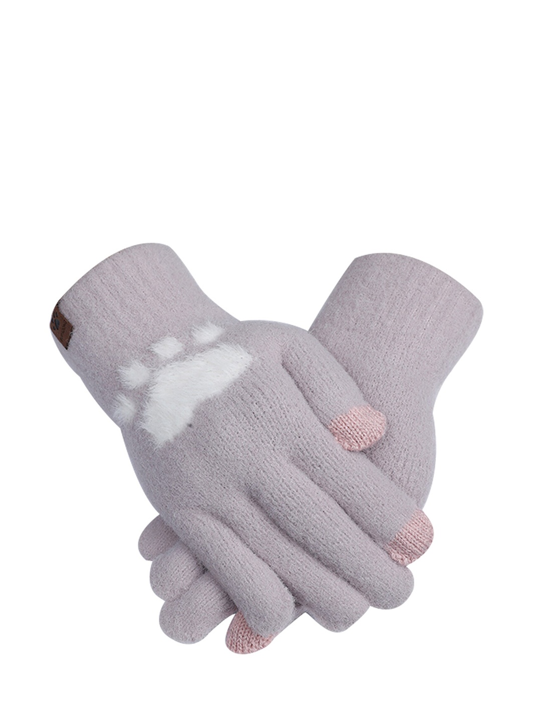 LOOM LEGACY Women Purple Printed Winter Gloves