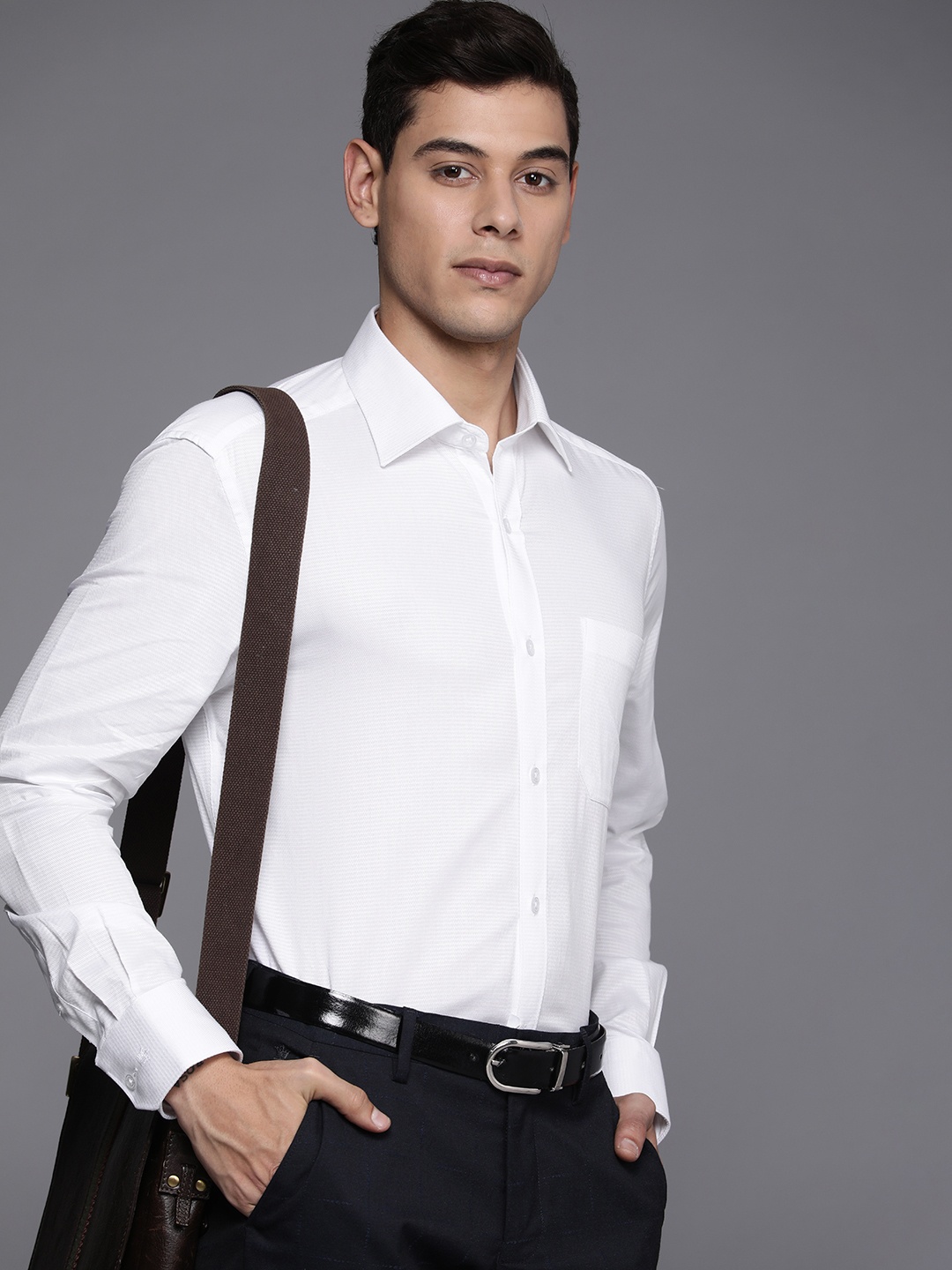 Louis Philippe Men Self Design Textured Classic Fit Pure Cotton Formal Shirt, White
Louis Philippe Men Self Design Textured Classic Fit Pure Cotton Formal Shirt, White