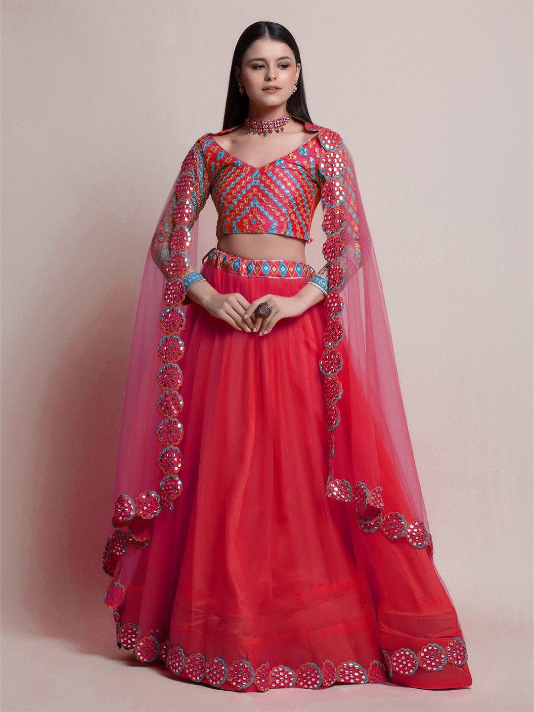 Warthy Ent Women Red Mirror Work Semi-Stitched Lehenga & Unstitched Blouse With Dupatta
Warthy Ent Women Red Mirror Work Semi-Stitched Lehenga & Unstitched Blouse With Dupatta