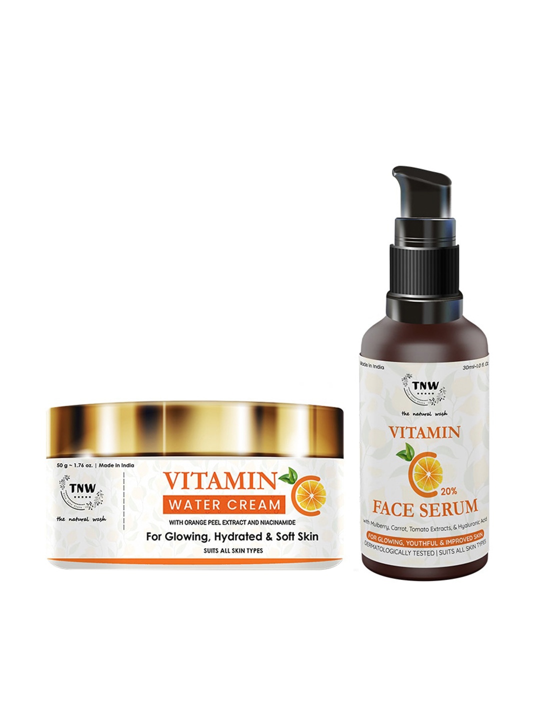 TNW The Natural Wash Combo with Vitamin C Water Cream and Vitamin C Face Serum, White
TNW The Natural Wash Combo with Vitamin C Water Cream and Vitamin C Face Serum, White