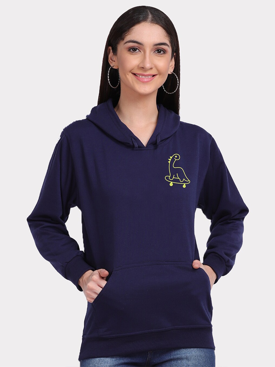 Mad Over Print Women Navy Blue Dino Skate Animal Placement Print Hooded Sweatshirt
Mad Over Print Women Navy Blue Dino Skate Animal Placement Print Hooded Sweatshirt