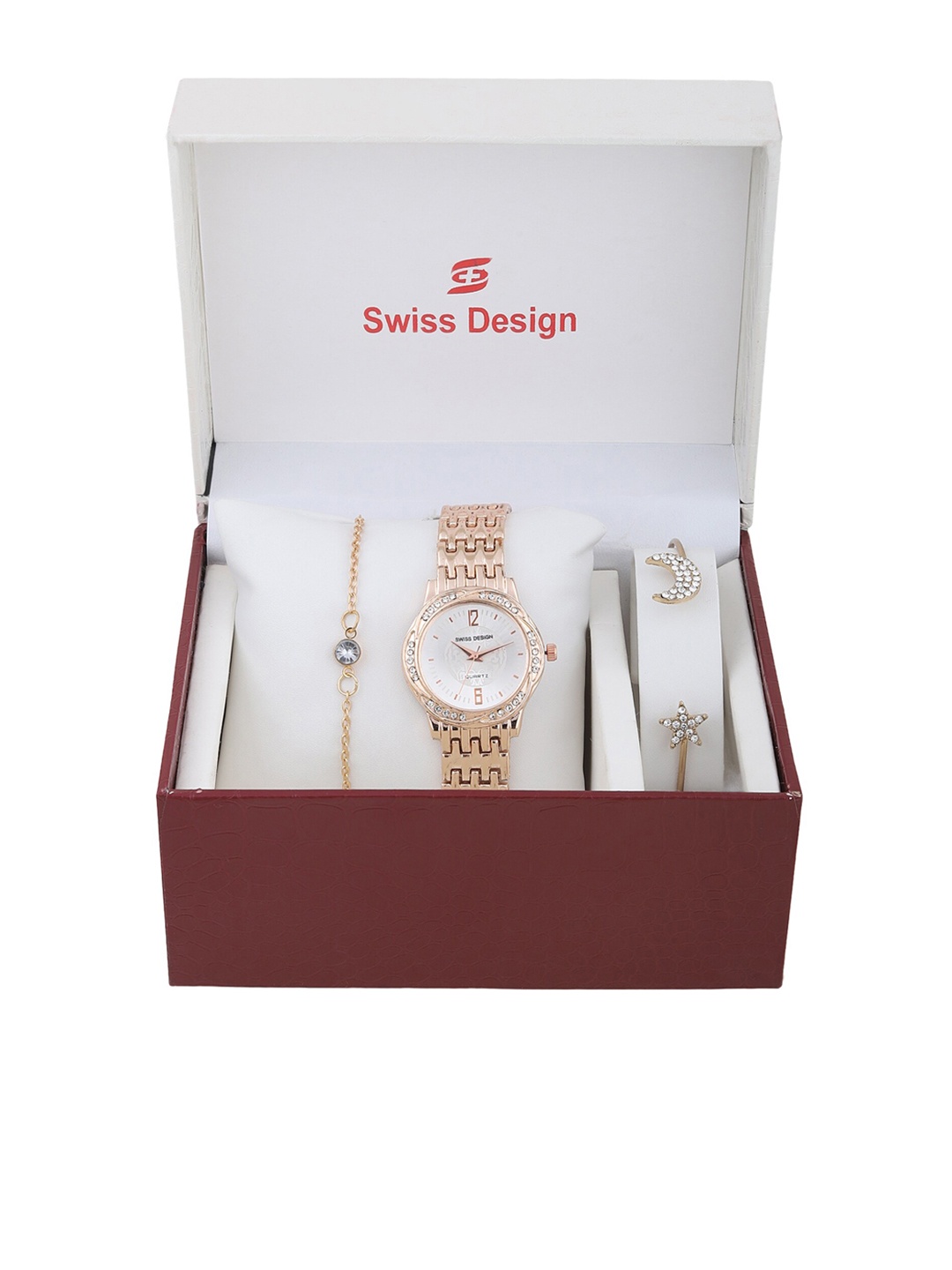 Swiss Design Women White & Rose Gold-Toned Solid Watch Gift Set SD-Watch Gift Set-23
Swiss Design Women White & Rose Gold-Toned Solid Watch Gift Set SD-Watch Gift Set-23