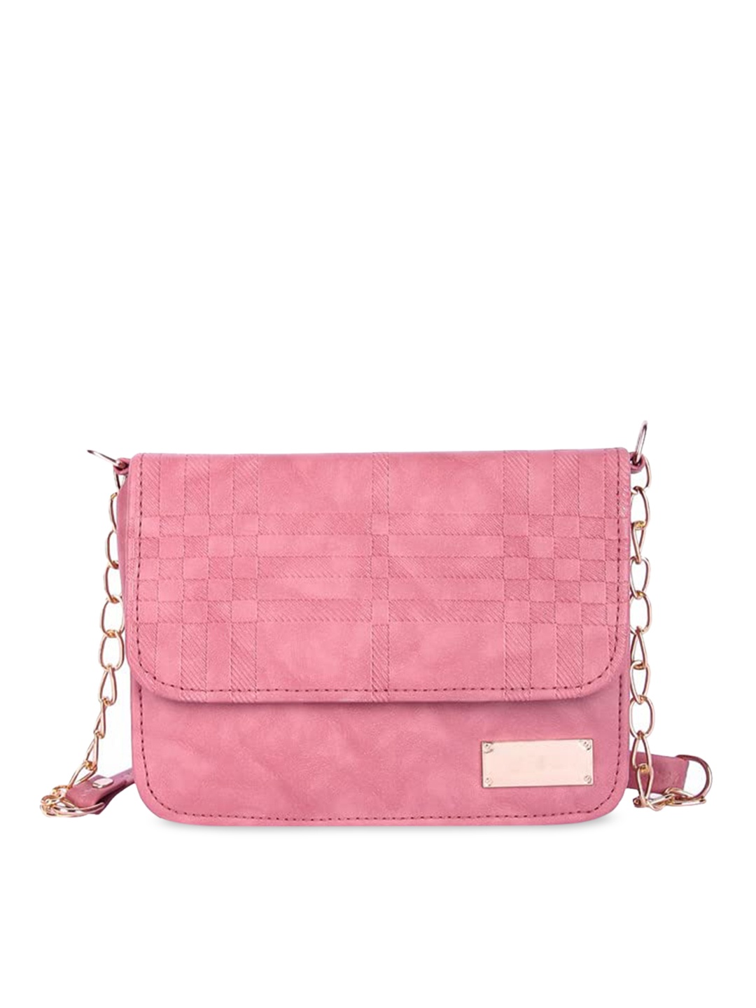 DN Creation Pink PU Shopper Sling Bag