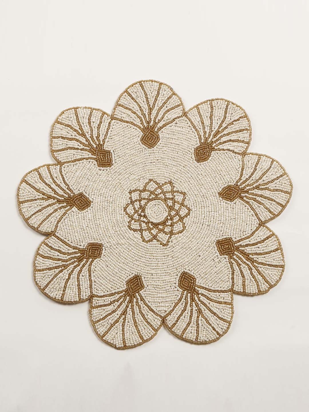 Home Centre Beige Embellished Table Placemat