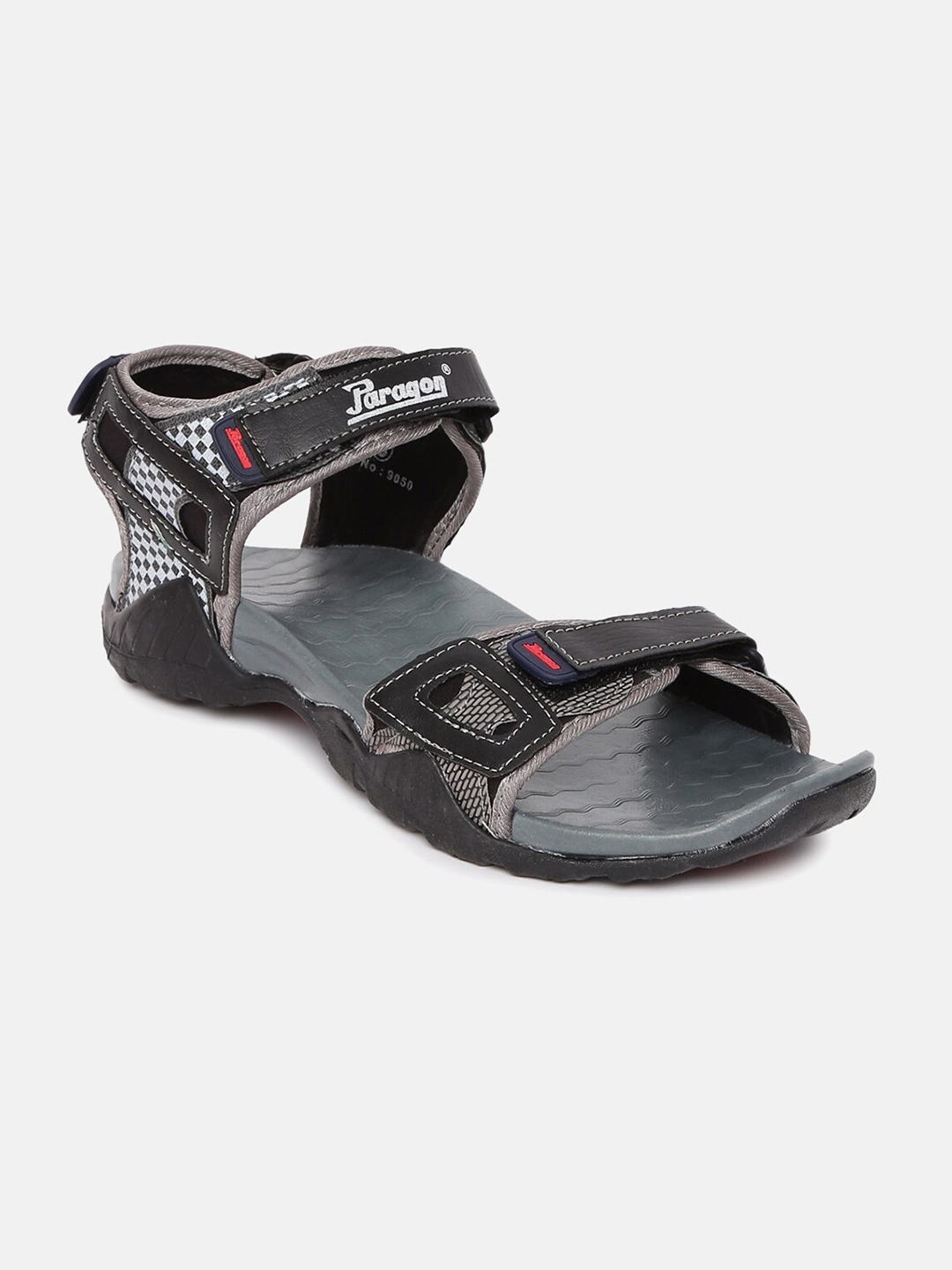 Paragon Men Solid Sports Sandals, Black