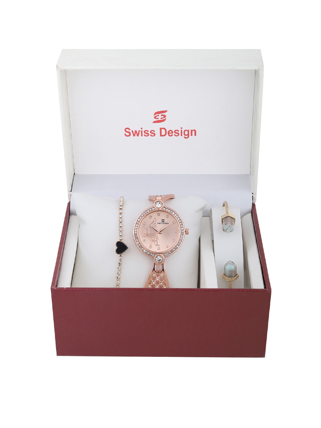 Swiss Design Women Copper-Toned Solid Watch Gift Set SD-Watch Gift Set-49
