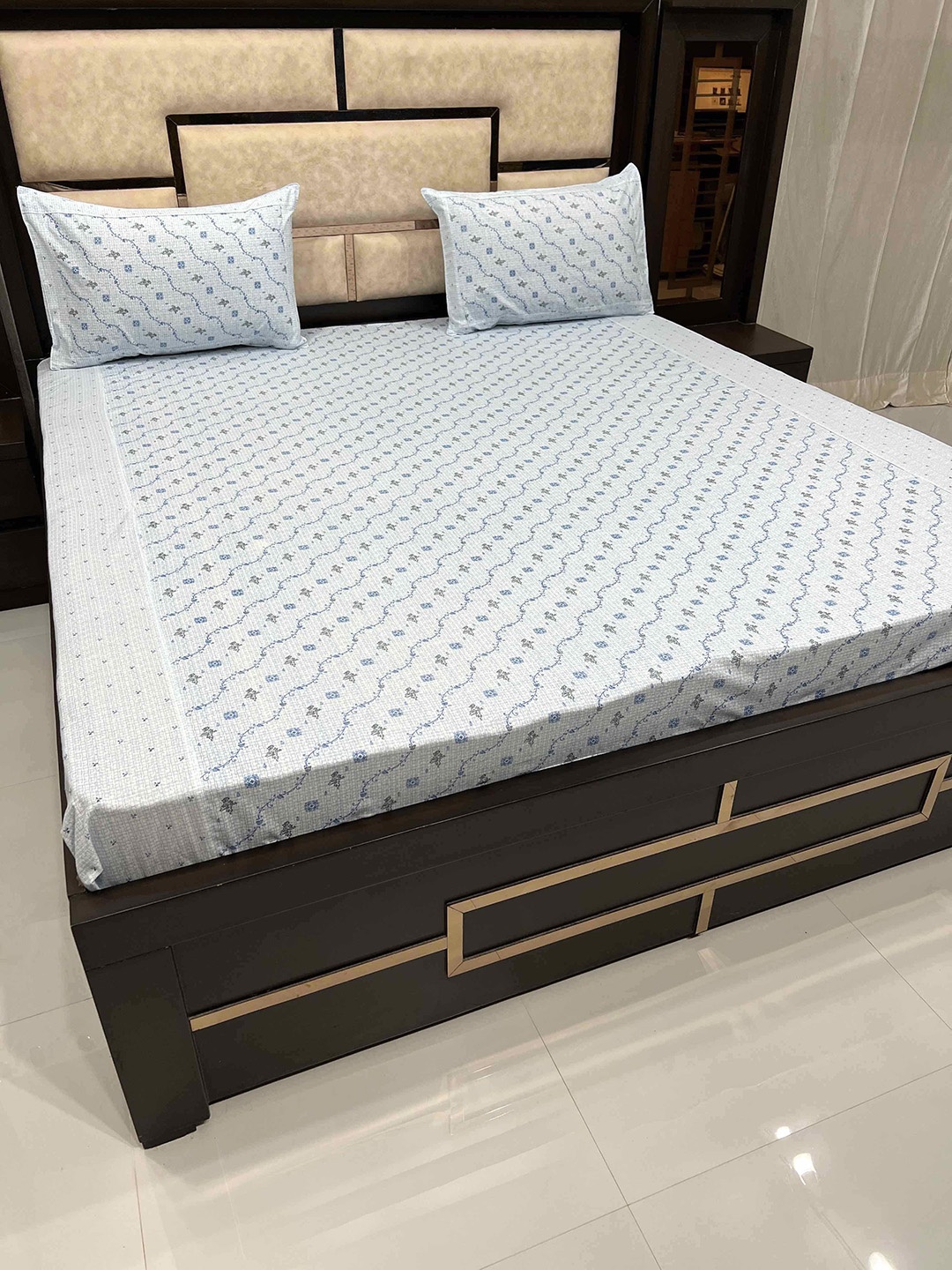 Pure Decor Unisex Blue Bedsheets