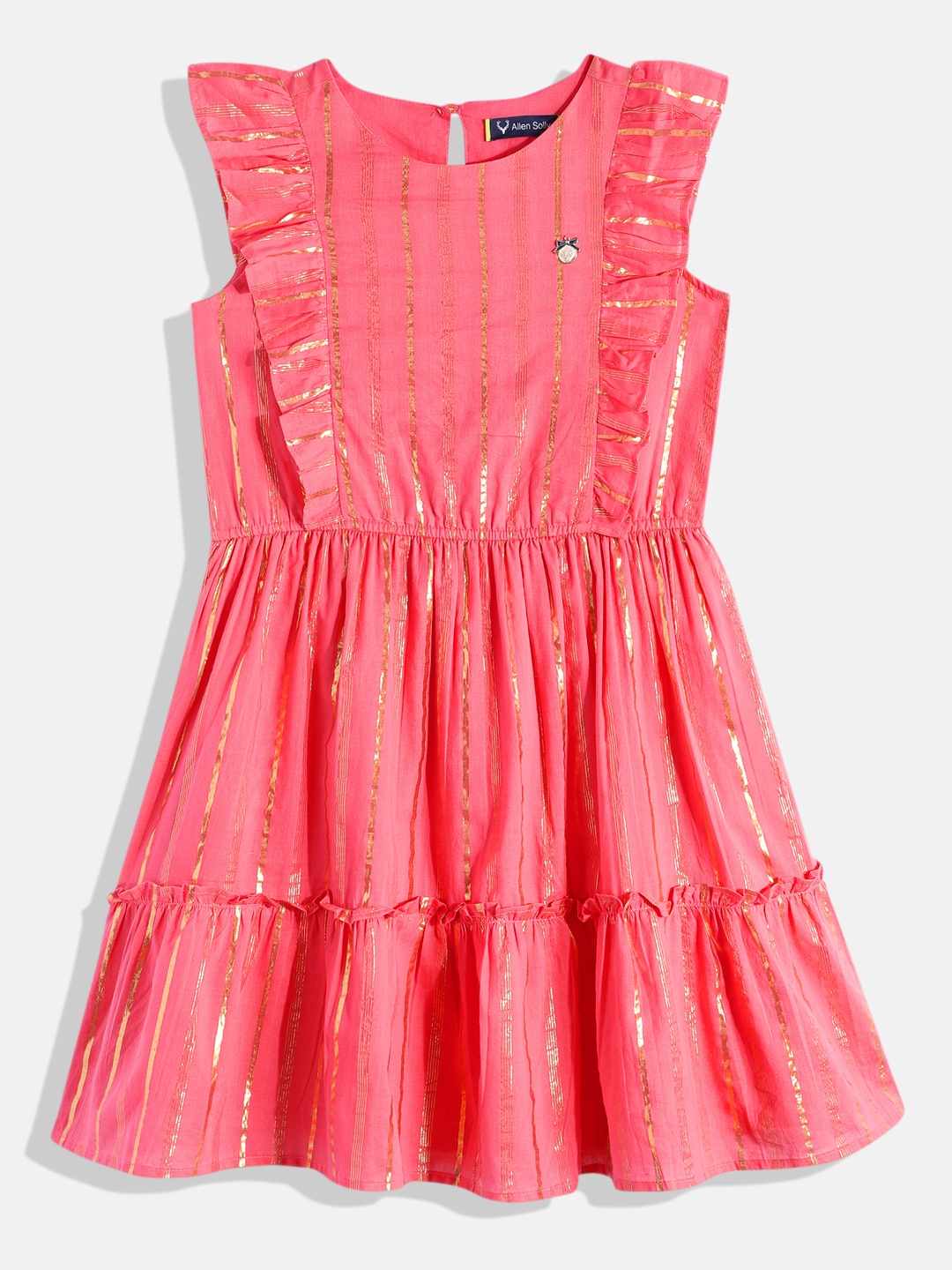 Allen Solly Junior Girls Metallic Striped Flutter Sleeves Tiered Fit & Flare Ethnic Dress, Pink
Allen Solly Junior Girls Metallic Striped Flutter Sleeves Tiered Fit & Flare Ethnic Dress, Pink