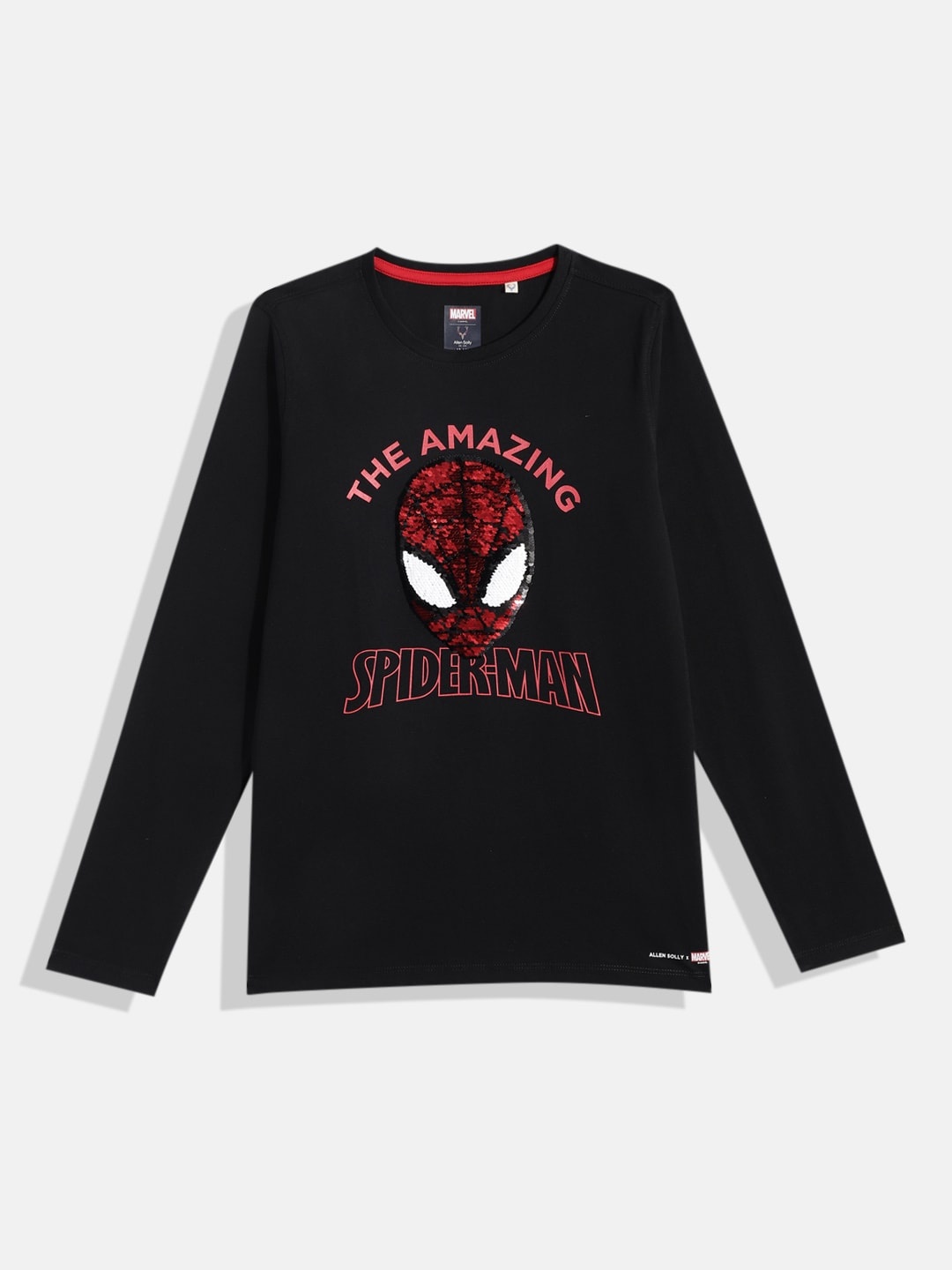 Allen Solly Junior Boys Spider-Man Print & Sequinned Embellished Pure Cotton T-shirt, Black
Allen Solly Junior Boys Spider-Man Print & Sequinned Embellished Pure Cotton T-shirt, Black
