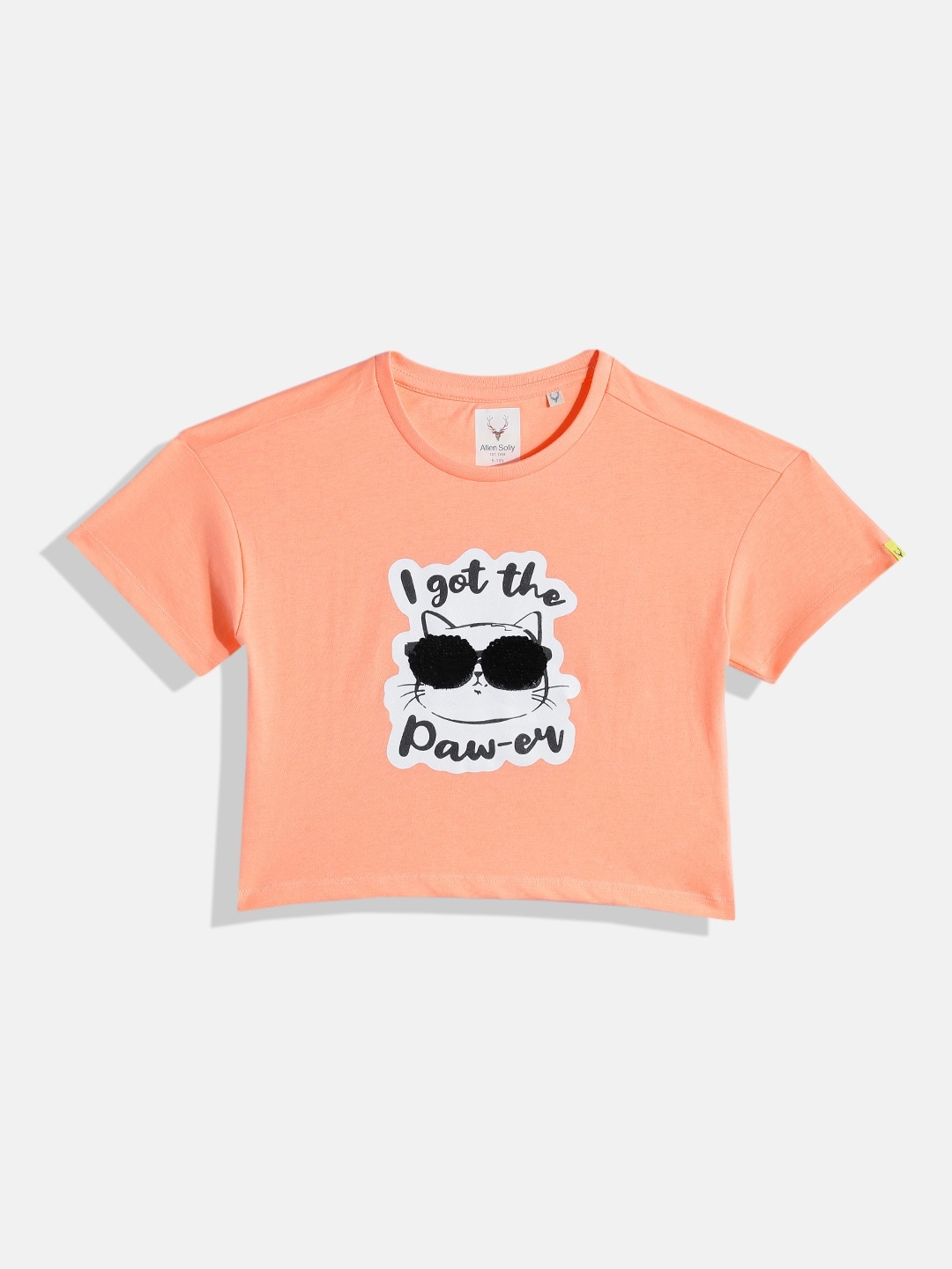 Allen Solly Junior Girls Typography Sequins Drop-Shoulder Sleeves Pure Cotton Crop T-shirt, Peach
Allen Solly Junior Girls Typography Sequins Drop-Shoulder Sleeves Pure Cotton Crop T-shirt, Peach
