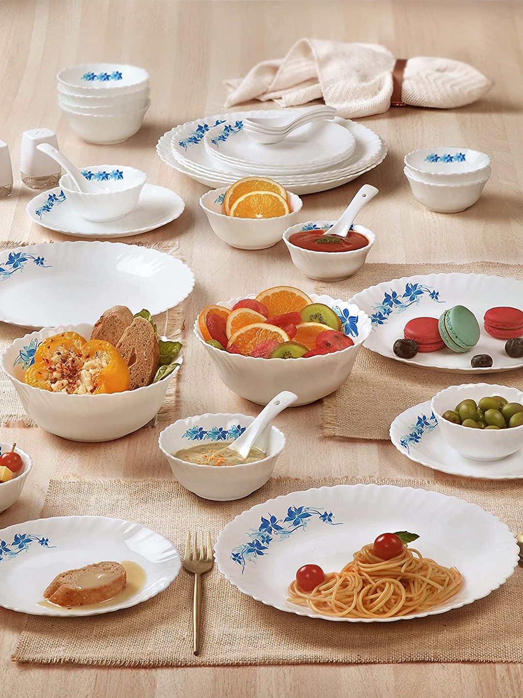 Cello White & Blue 35 Pieces Dishwasher Safe Printed Opalware Glossy Dinner Set
Cello White & Blue 35 Pieces Dishwasher Safe Printed Opalware Glossy Dinner Set