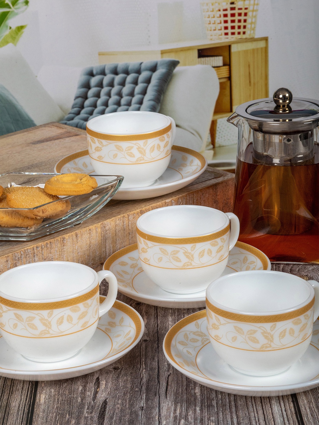 Cello White Set of 6 Dishwasher & Microwave Safe Opalware Cups and Saucers 160 ml Each
Cello White Set of 6 Dishwasher & Microwave Safe Opalware Cups and Saucers 160 ml Each