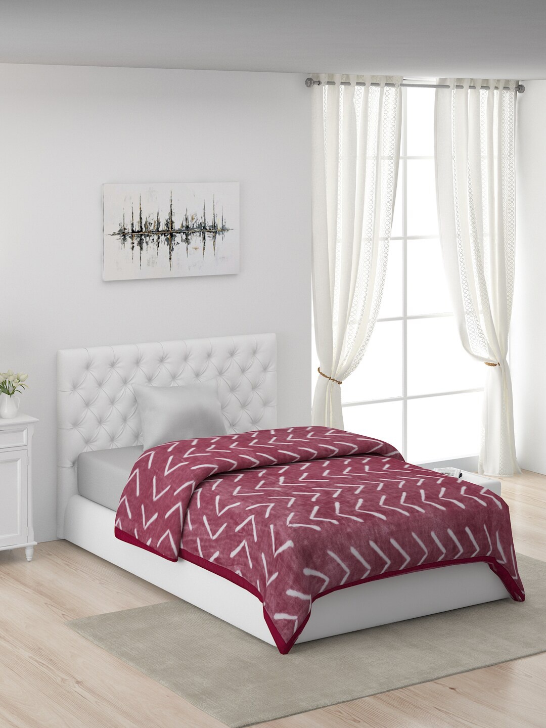 Monte Carlo Pink & White Geometric Polyester AC Room 550 GSM Single Bed Mink Blanket
Monte Carlo Pink & White Geometric Polyester AC Room 550 GSM Single Bed Mink Blanket