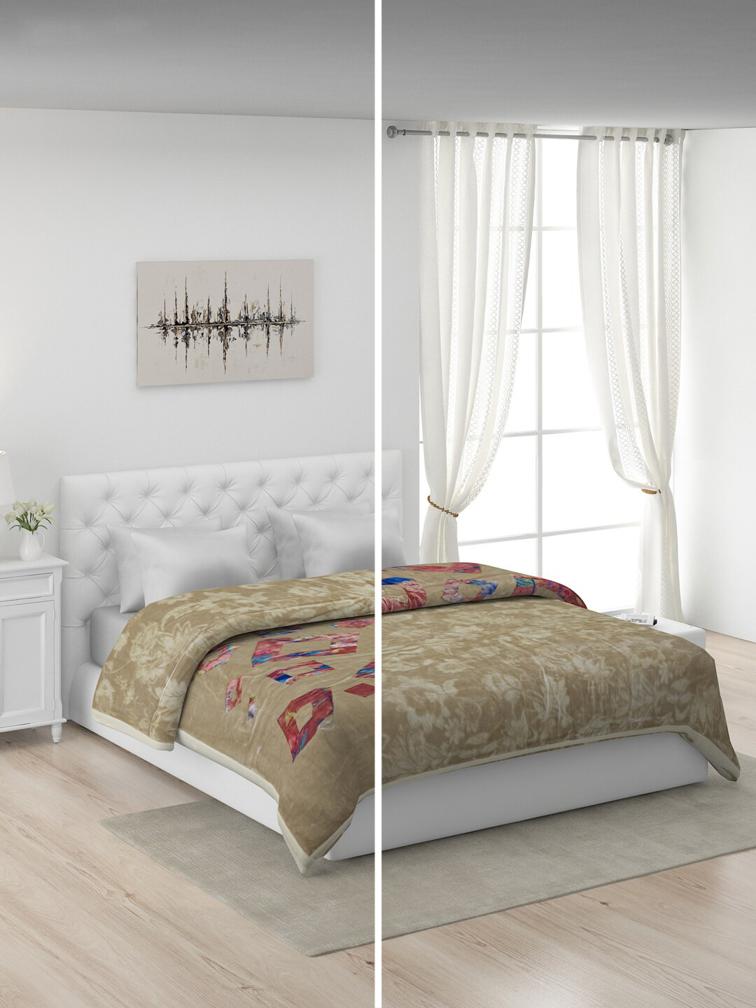 Monte Carlo Beige & Blue Floral Heavy Winter Double Bed Blanket
Monte Carlo Beige & Blue Floral Heavy Winter Double Bed Blanket