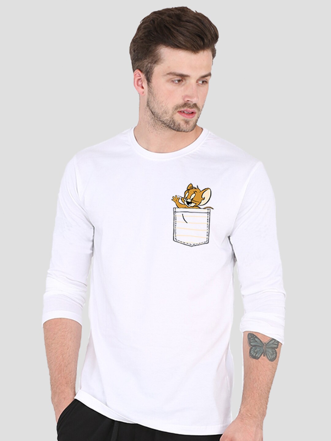 Bewakoof Men Official Tom & Jerry Merchandise Pocket Jerry (TJL) Full Sleeve T-shirt, White
Bewakoof Men Official Tom & Jerry Merchandise Pocket Jerry (TJL) Full Sleeve T-shirt, White