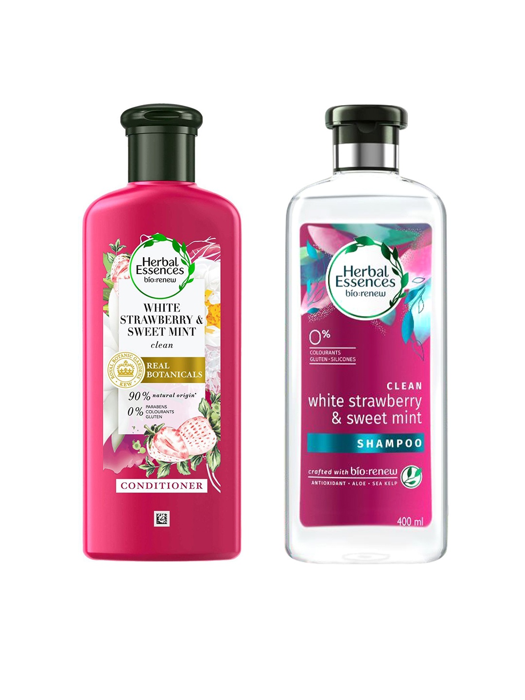 Herbal Essences Clean White Strawberry & Sweet Mint Shampoo 400 ml & Conditioner 240 ml, Pink
Herbal Essences Clean White Strawberry & Sweet Mint Shampoo 400 ml & Conditioner 240 ml, Pink