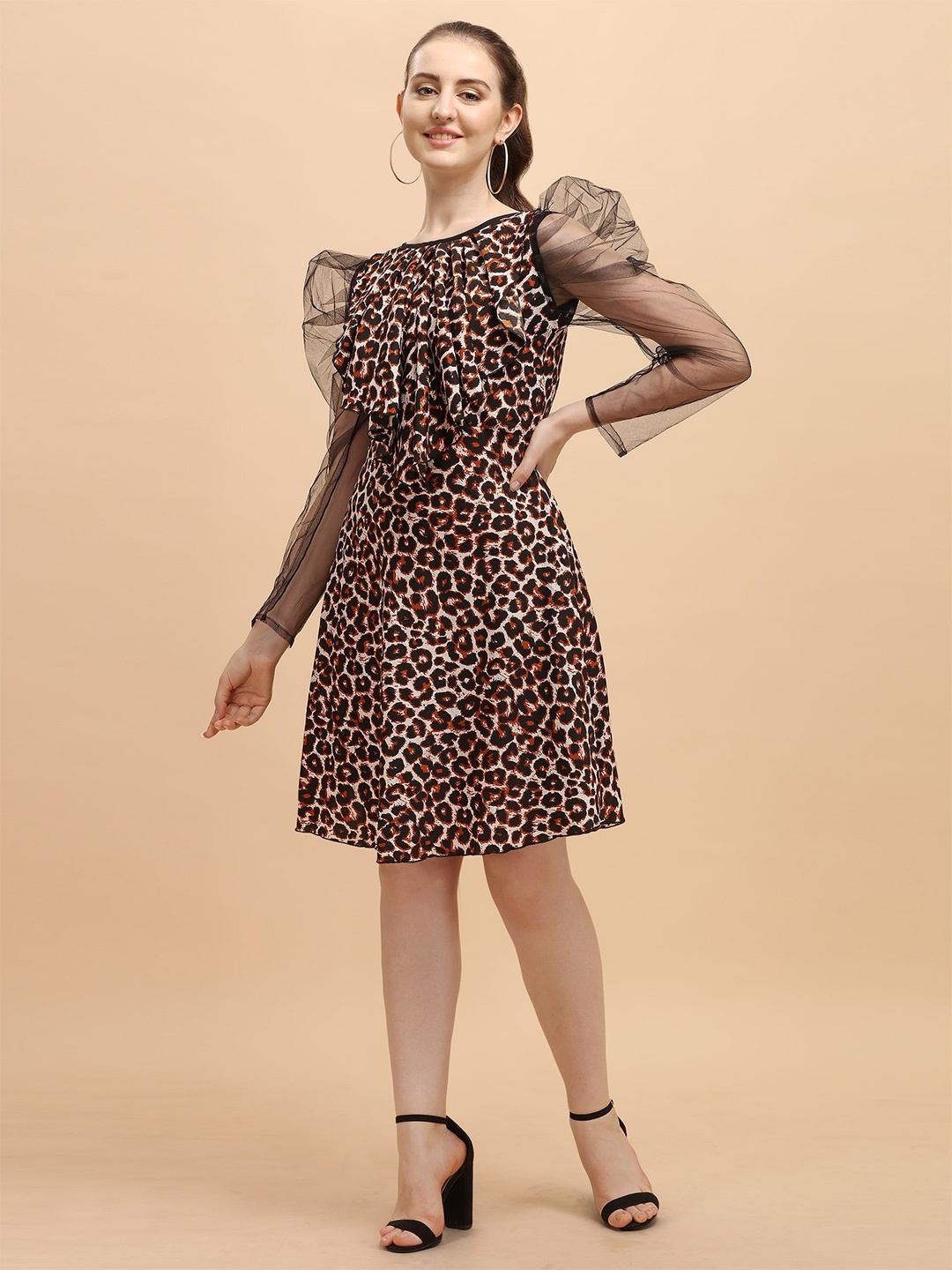 Paralians Brown Animal Dress