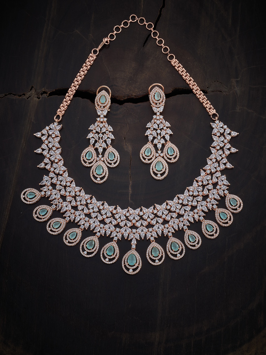 Kushal's Fashion Jewellery Rose Gold-Plated White & Green CZ-Studded & Beaded Jewellery Set
Kushal's Fashion Jewellery Rose Gold-Plated White & Green CZ-Studded & Beaded Jewellery Set