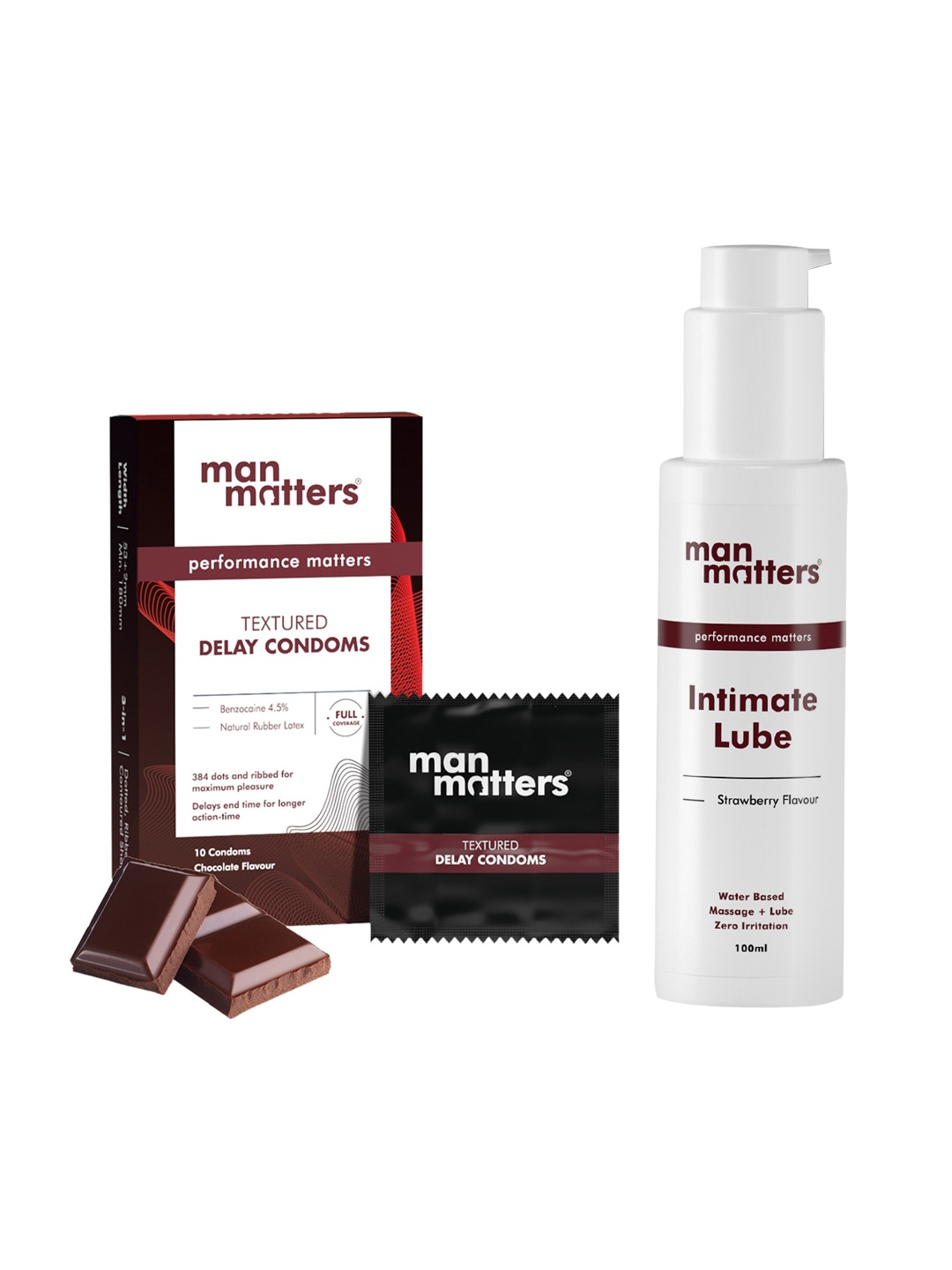 Man Matters Set of 10 Extra Dotted & Ribbed Delay Condoms with Intimate Lube 100ml, Red
Man Matters Set of 10 Extra Dotted & Ribbed Delay Condoms with Intimate Lube 100ml, Red