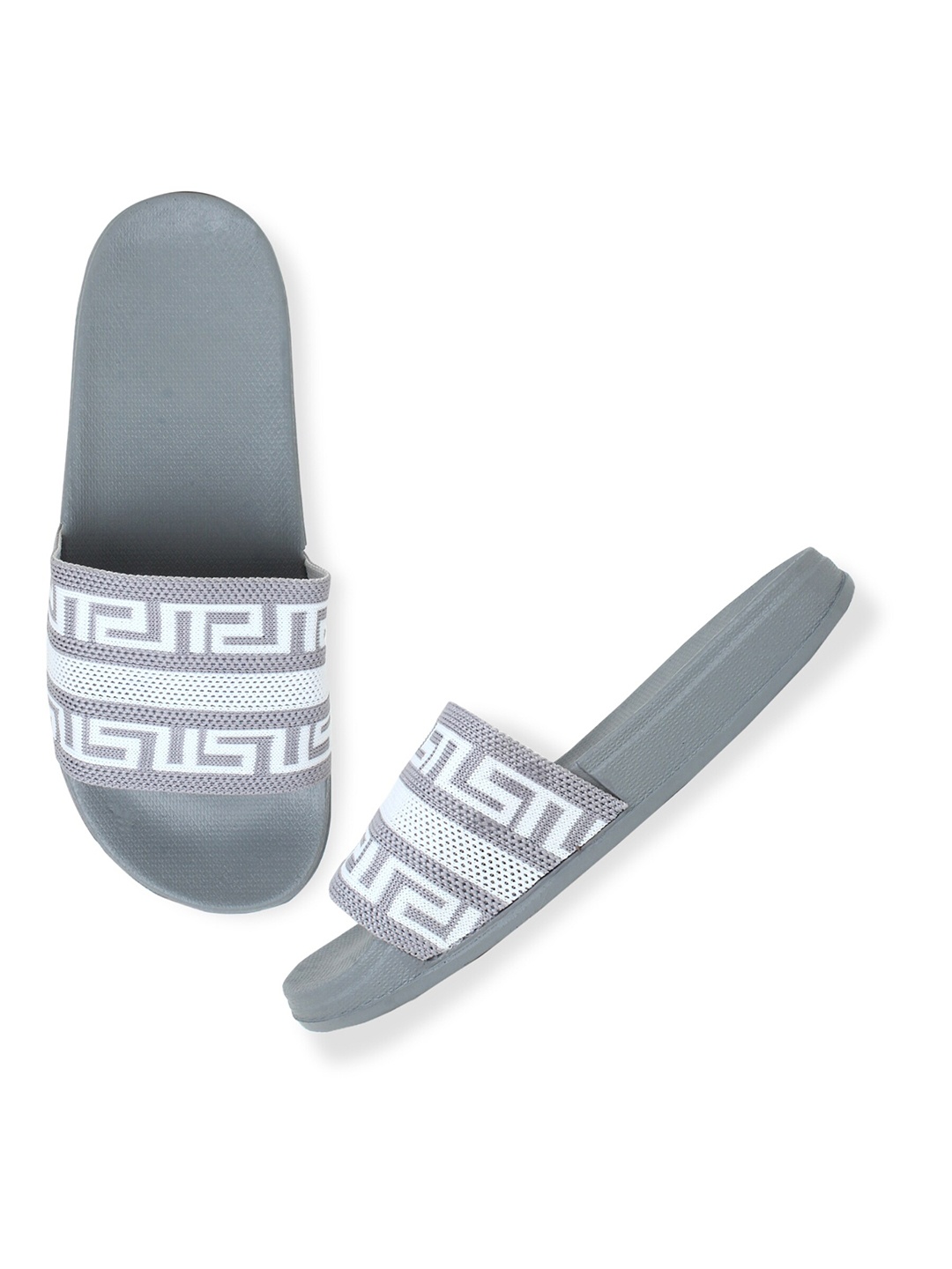 Pampy Angel Women Printed Rubber Sliders, Grey
