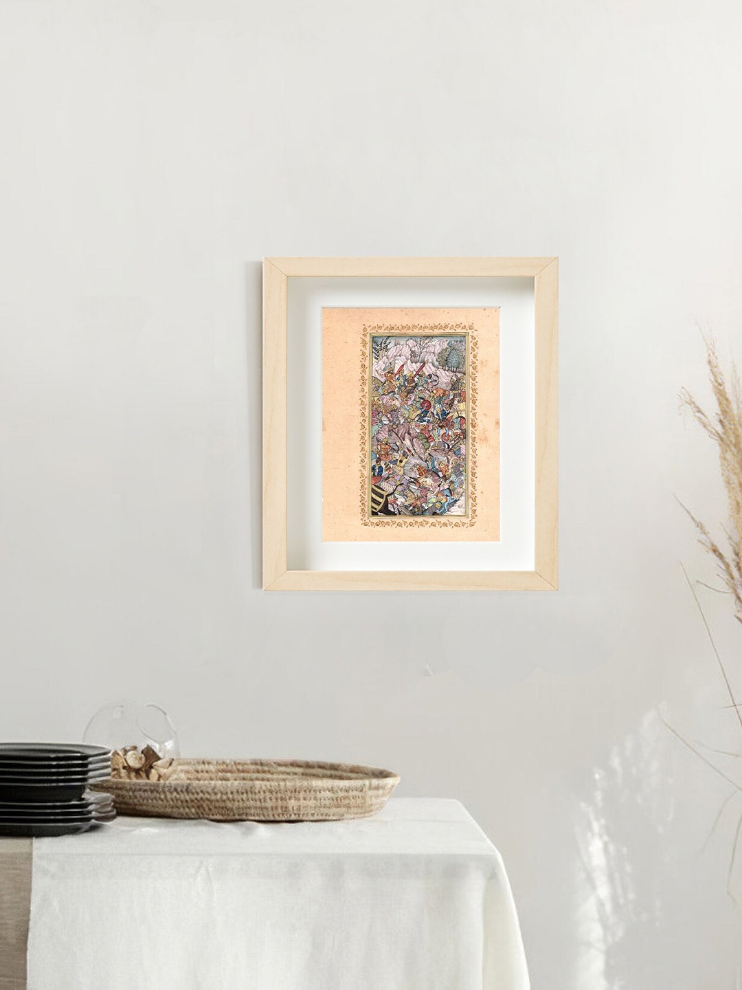 Exotic India Battle between the Armies of Humayun and Hamid Khan - Watercolor Painting, Cream
Exotic India Battle between the Armies of Humayun and Hamid Khan - Watercolor Painting, Cream