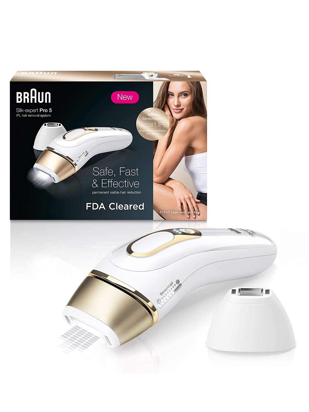 Braun Silk Expert Pro 5 PL5137 IPL Hair Removal System with Venus Razor & Pouch - White
Braun Silk Expert Pro 5 PL5137 IPL Hair Removal System with Venus Razor & Pouch - White