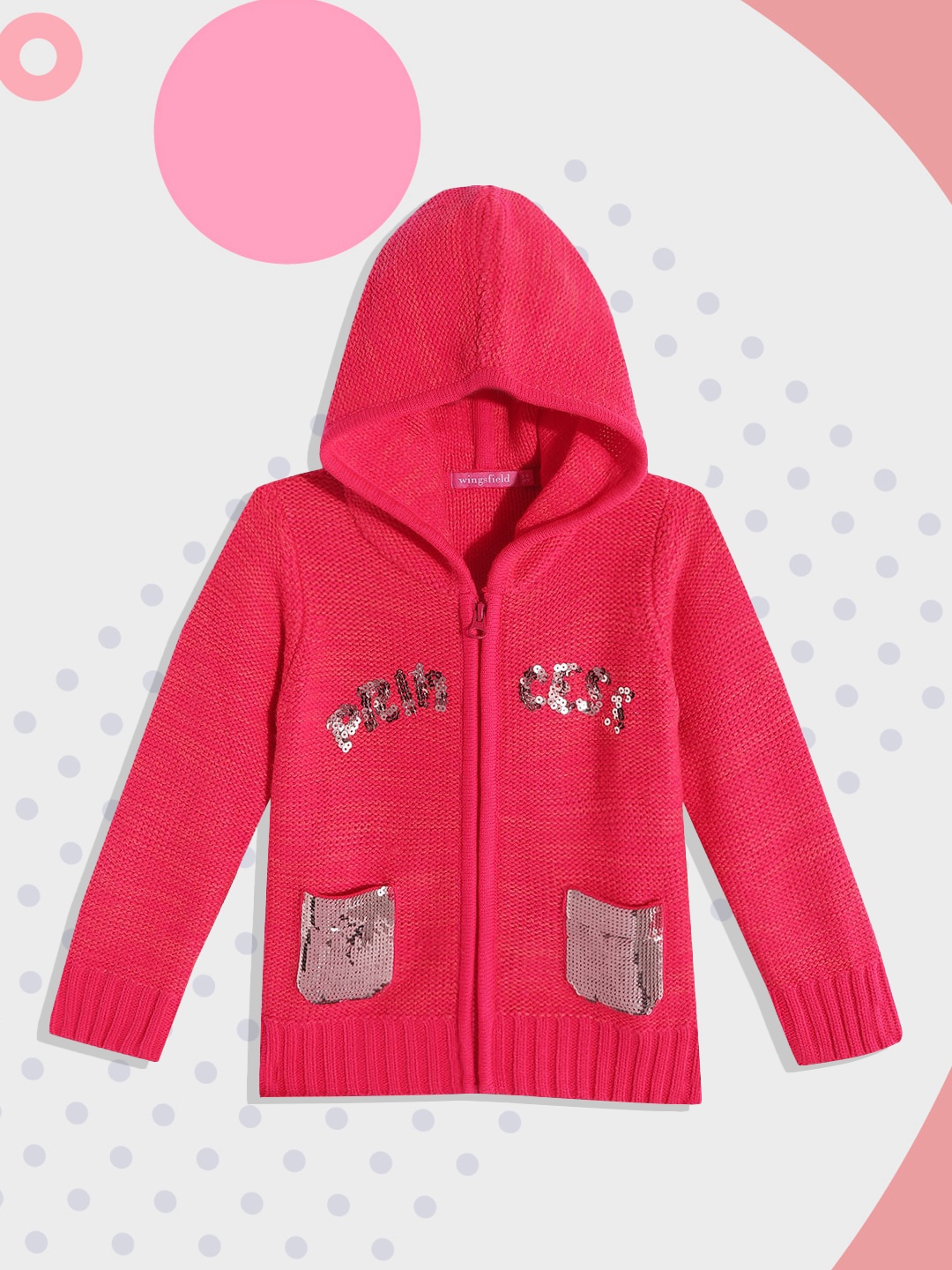 Wingsfield Girls Coral Cardigan with Embellished Detail