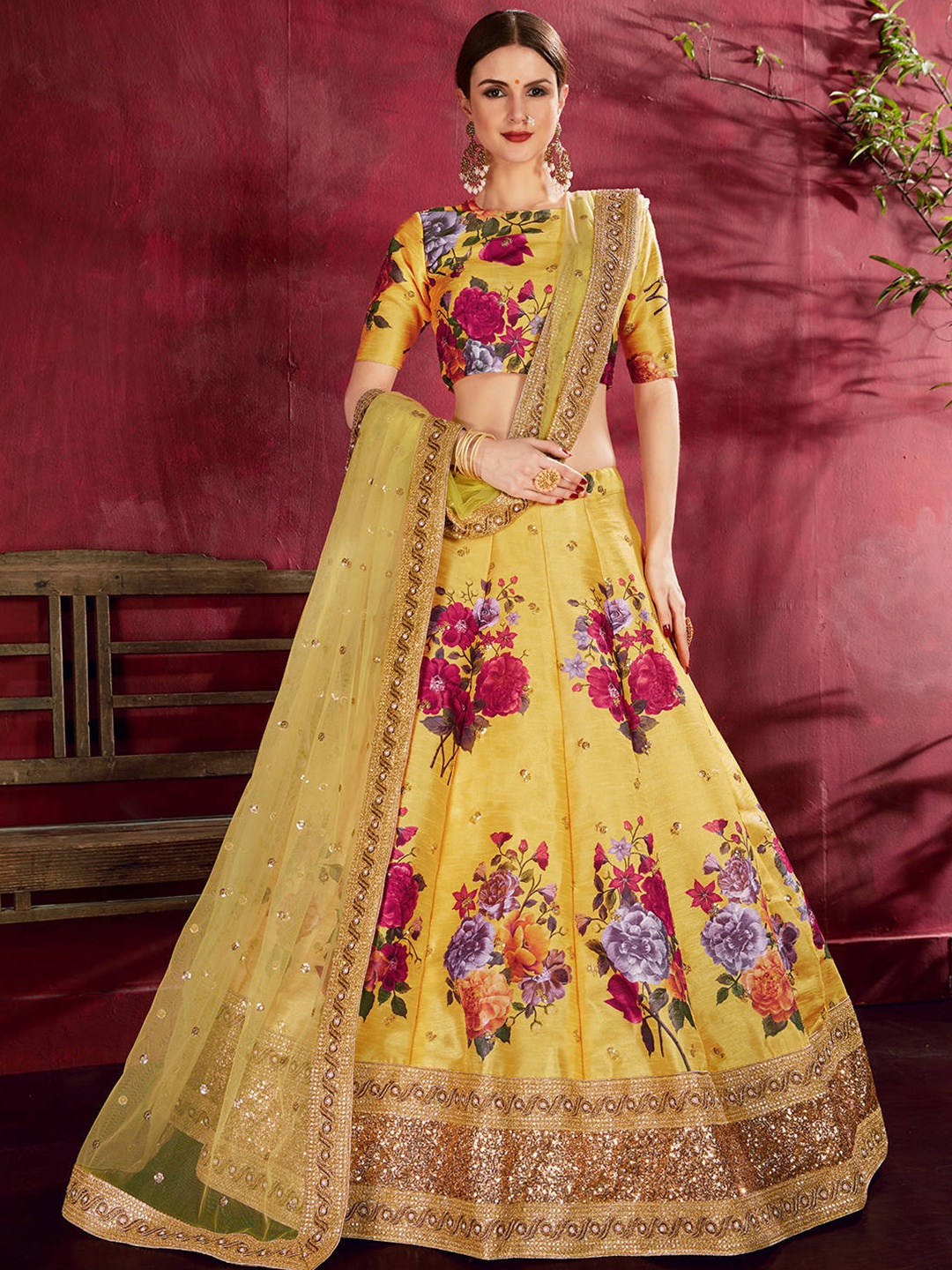 FABPIXEL Printed Semi-Stitched Lehenga & Unstitched Blouse With Dupatta, Yellow
FABPIXEL Printed Semi-Stitched Lehenga & Unstitched Blouse With Dupatta, Yellow