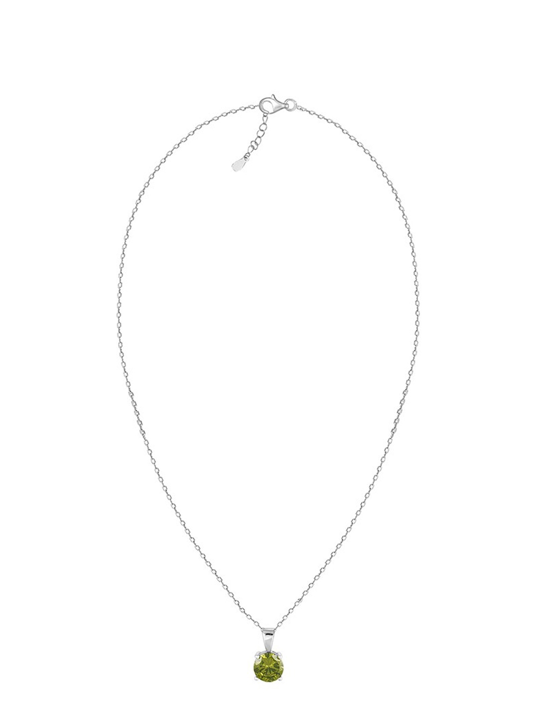 GIVA 925 Sterling Rhodium-Plated Silver-Toned & Green Stone-Studded Pendant With Link Chain
GIVA 925 Sterling Rhodium-Plated Silver-Toned & Green Stone-Studded Pendant With Link Chain