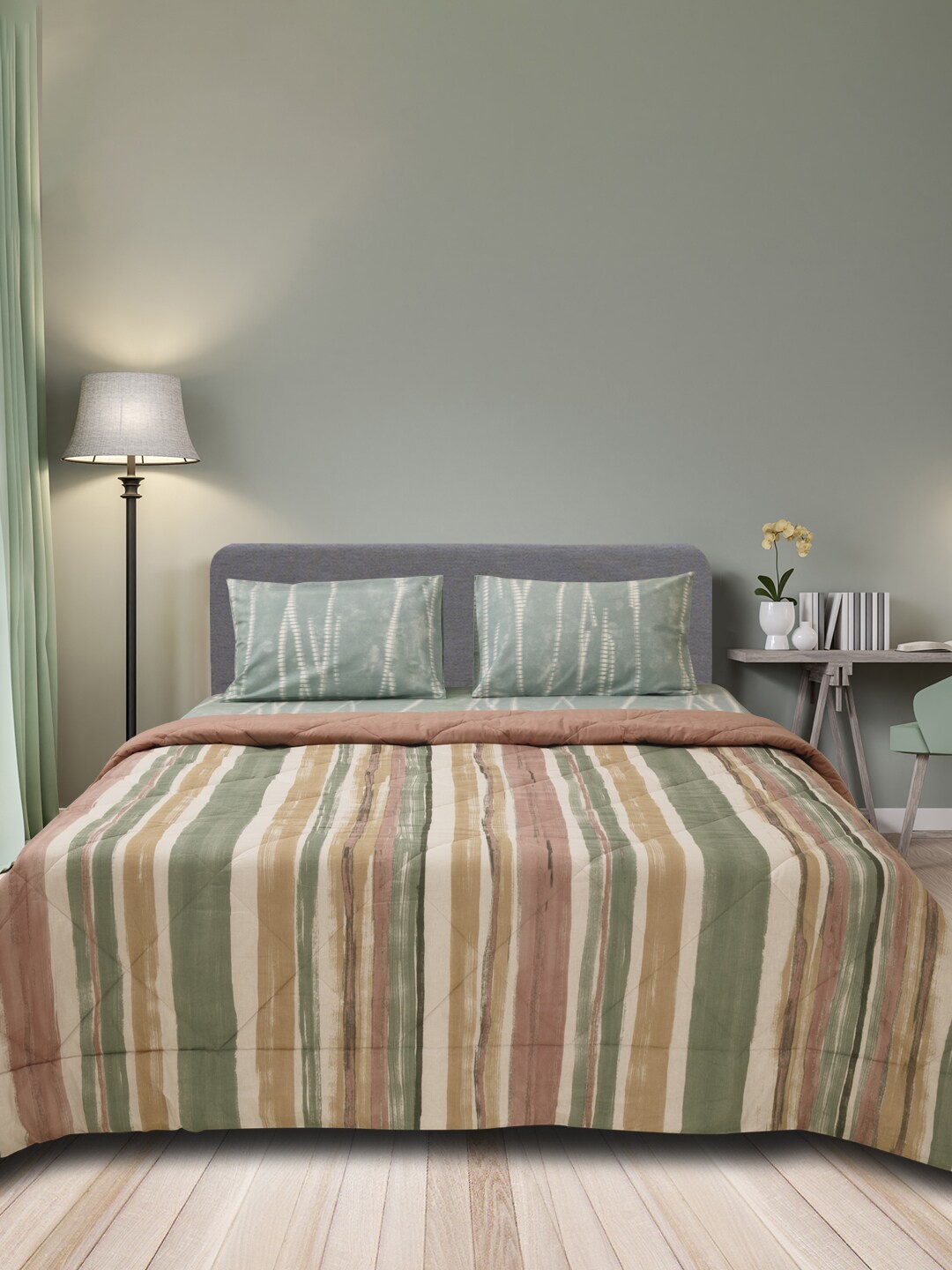 SLEEPX Striped Mild Winter 150 GSM Microfiber Cotton Reversible Double Bed Comforter, Peach
SLEEPX Striped Mild Winter 150 GSM Microfiber Cotton Reversible Double Bed Comforter, Peach